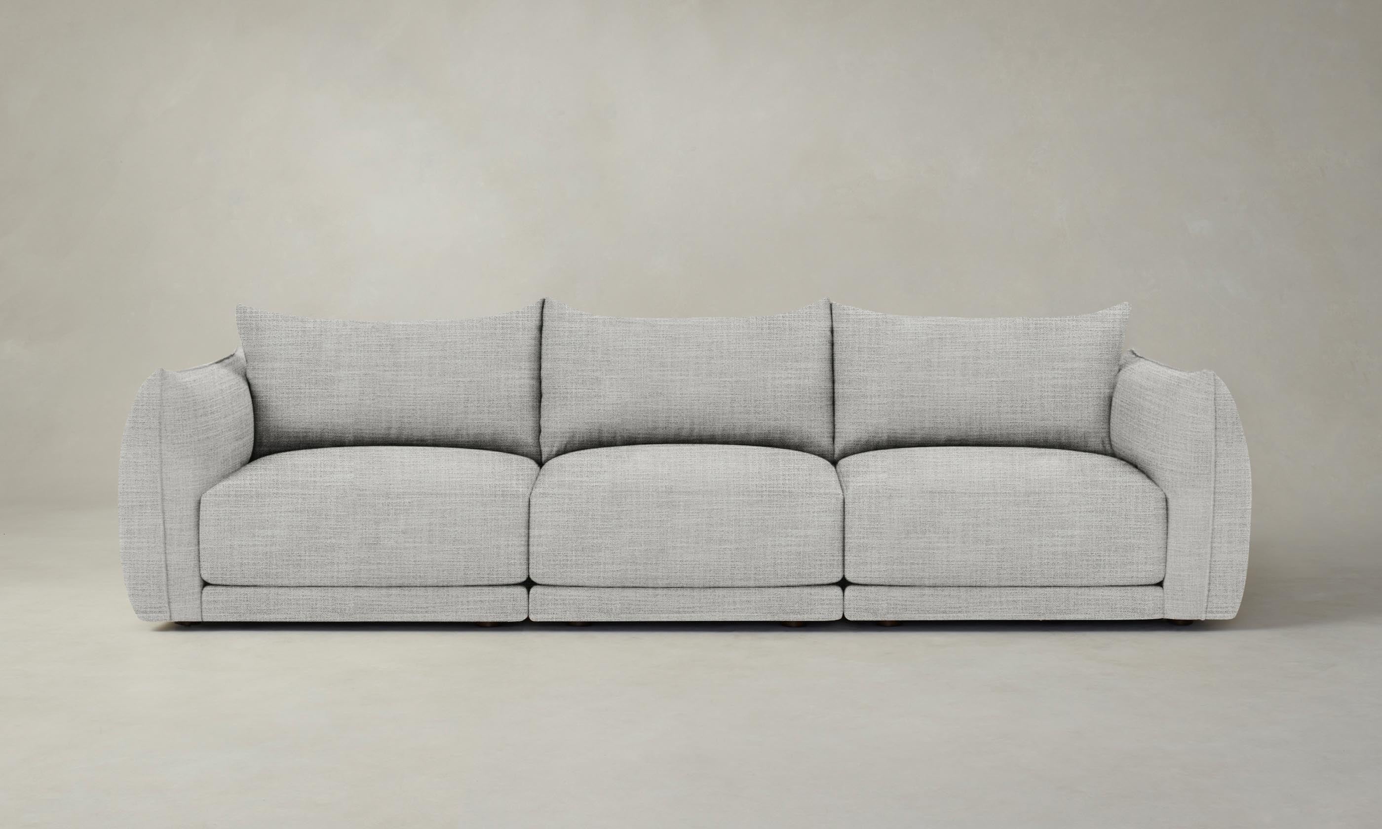 The Jones Modular Sofa - Performance Textured Tweed Dove Fabric Sectional Couch for Living Room, Lounge & Home Theater Comfortable Seating