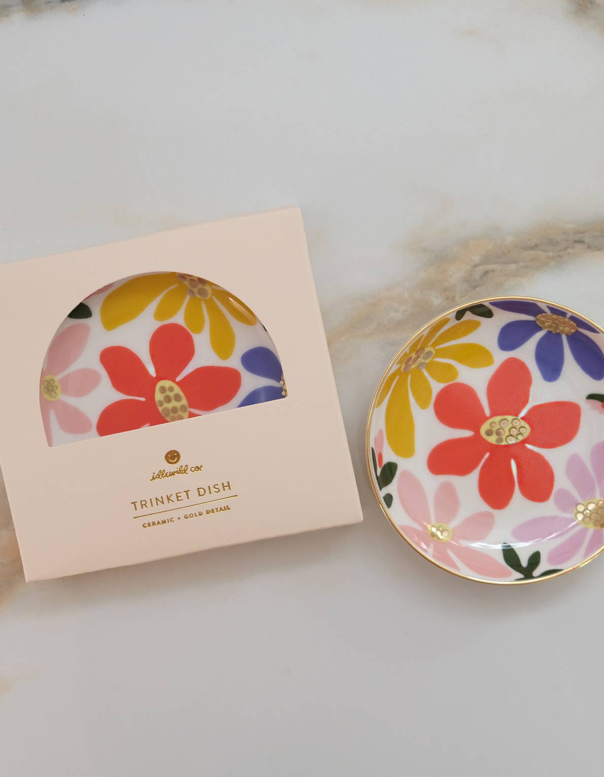 Primary Blooms Trinket Dish - Elegant Jewelry Tray for Rings, Earrings & Small Accessories | Perfect for Vanity, Dresser & Nightstand Organization