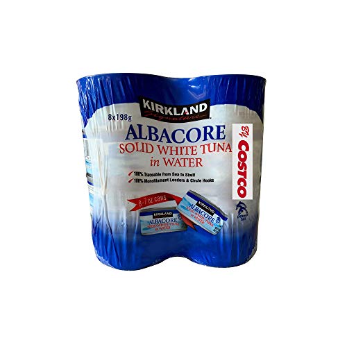 Kirkland Signature Solid White Albacore Tuna in Water, 56 oz (2-Pack) | Premium Canned Tuna for Salads, Sandwiches & Healthy Meals | High Protein, Low Mercury Seafood