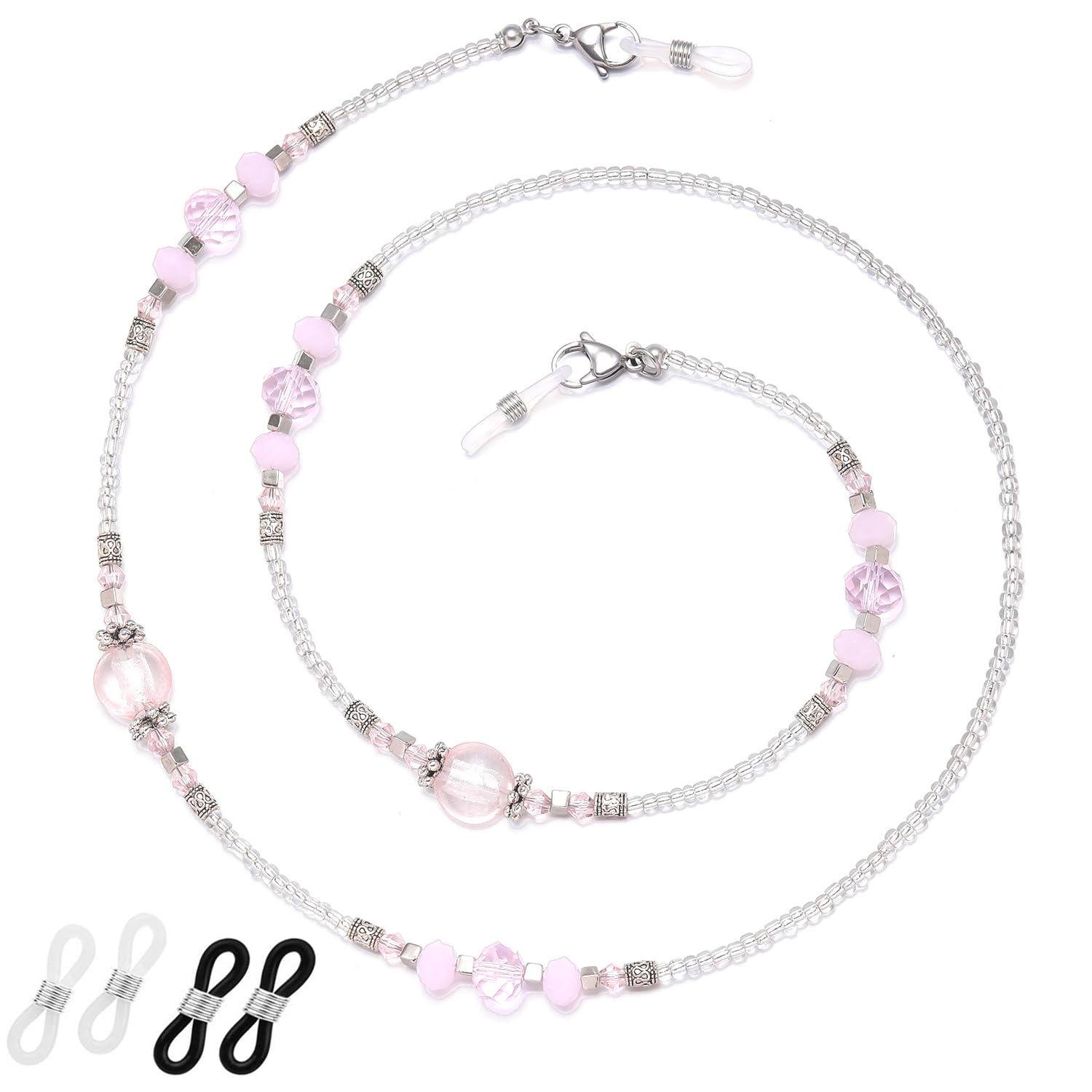 Fashionable Beaded Eyeglass Chain for Women - Adjustable Glasses Holder Necklace for Reading, Driving & Outdoor Activities