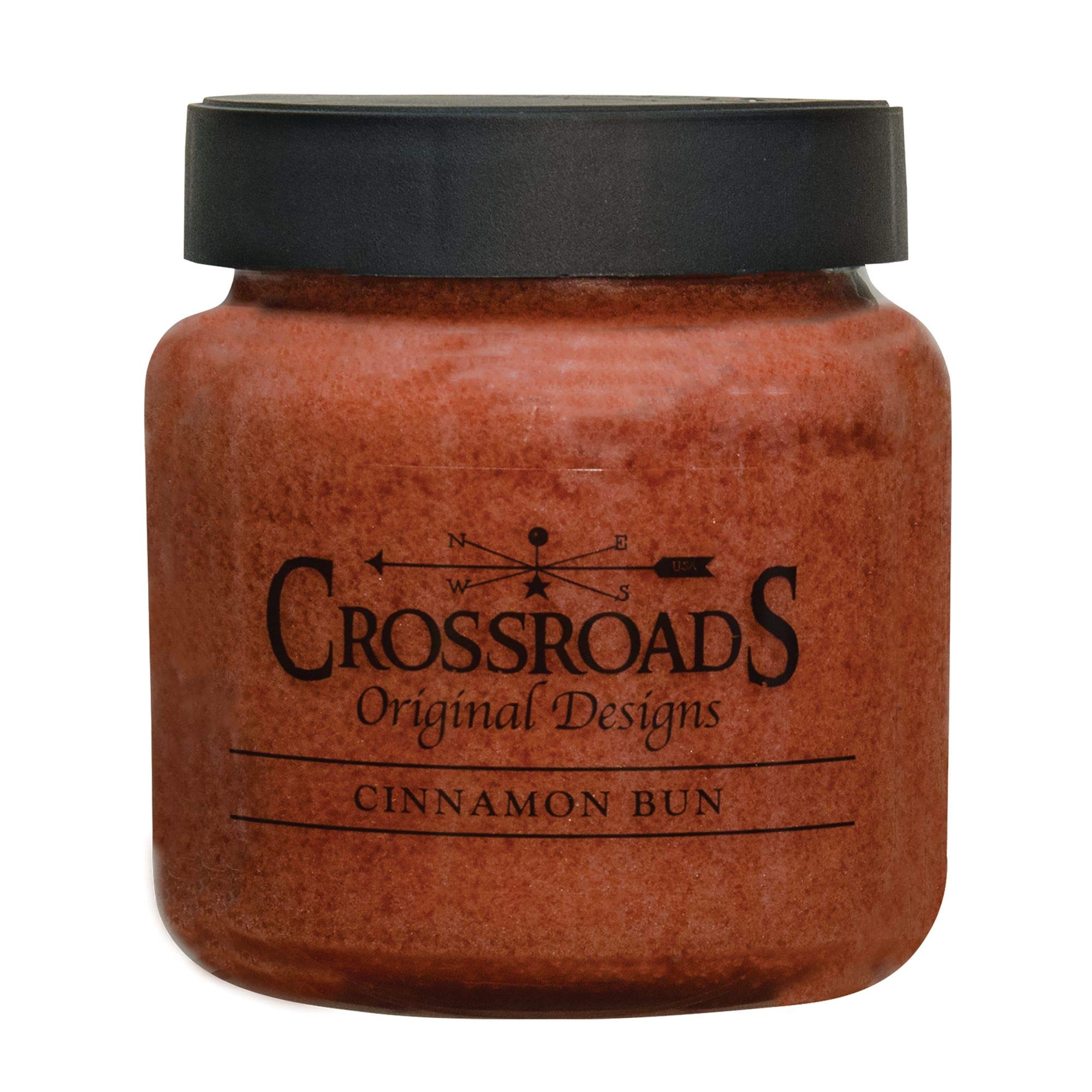 Crossroads Candle 16oz Jar Candle - Cinnamon Bun Scented Soy Wax Candle for Home, Relaxation & Gift Giving | Long Lasting Fragrance for Living Room, Bedroom & Bathroom