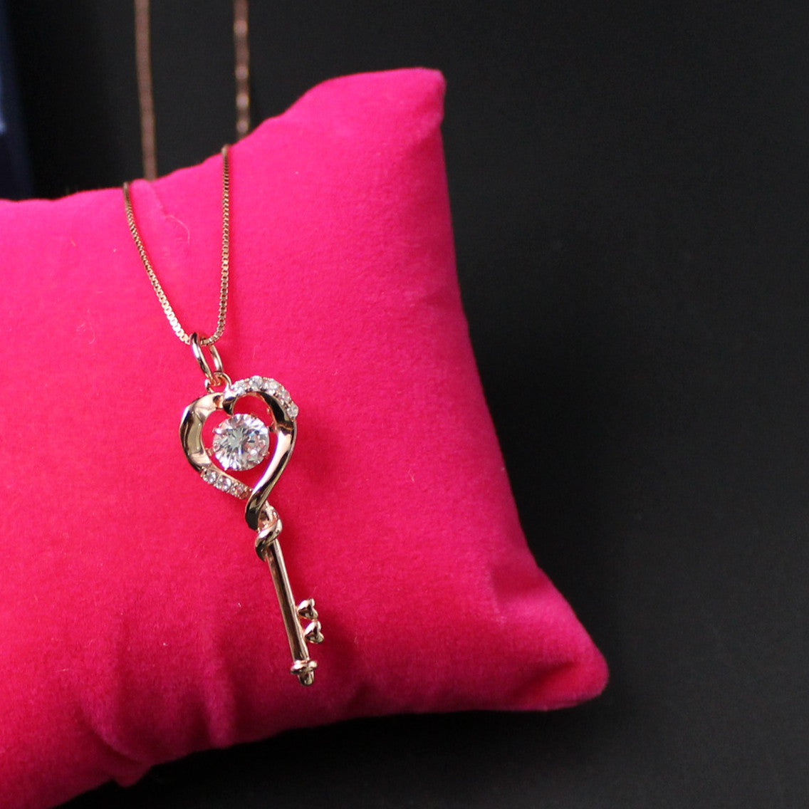 Rose Gold Plated Sterling Silver Heart Pendant Necklace with 0.9ct Diamond - Perfect for Valentine's Day Gifts & Anniversary Jewelry