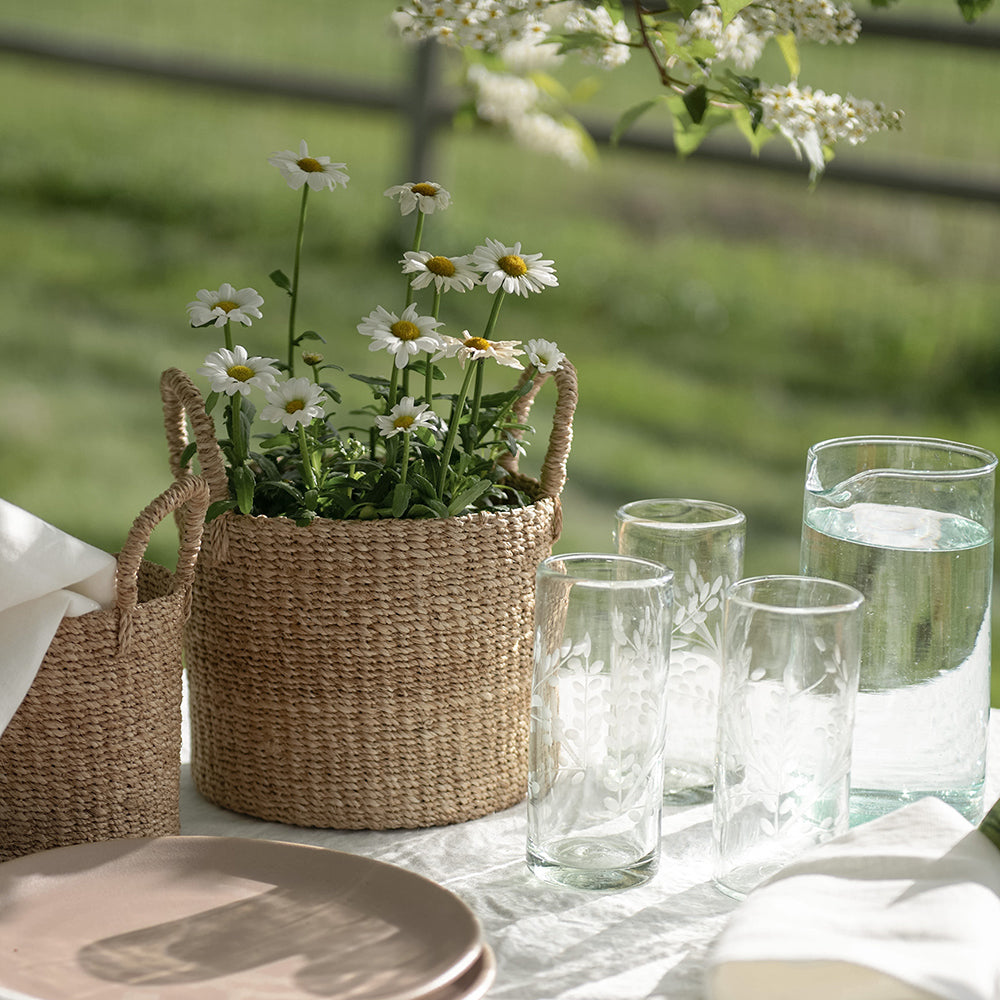 Eco-Friendly Handblown Recycled Glass Pitcher - Perfect for Iced Tea, Lemonade & Summer Drinks - Sustainable Kitchen & Dining Decor