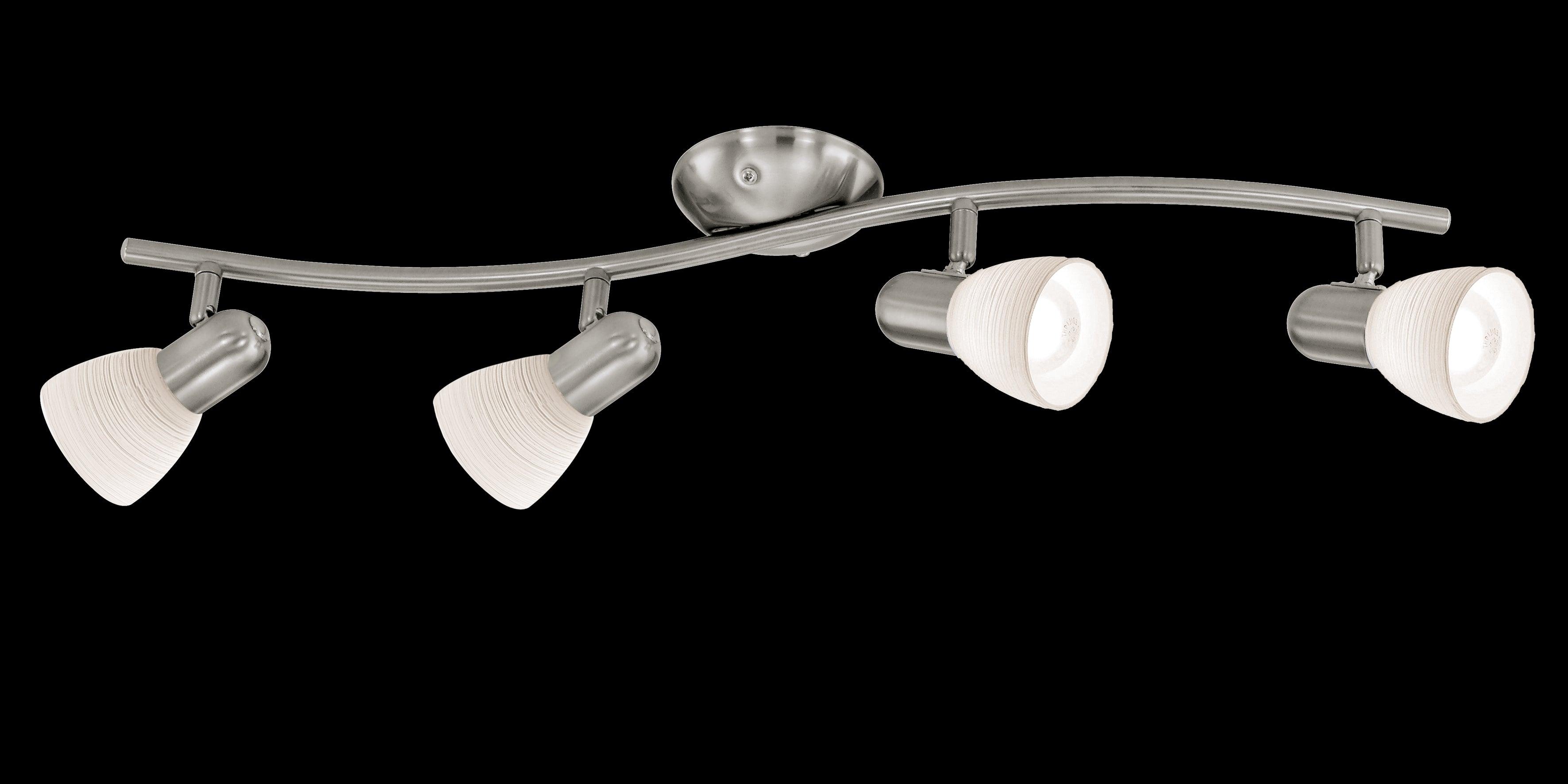 Eglo Dakar 1 Modern 4-Light Nickel & White Glass Bar Spotlight - Perfect for Kitchen Island Lighting, Dining Room Pendant, or Contemporary Home Decor