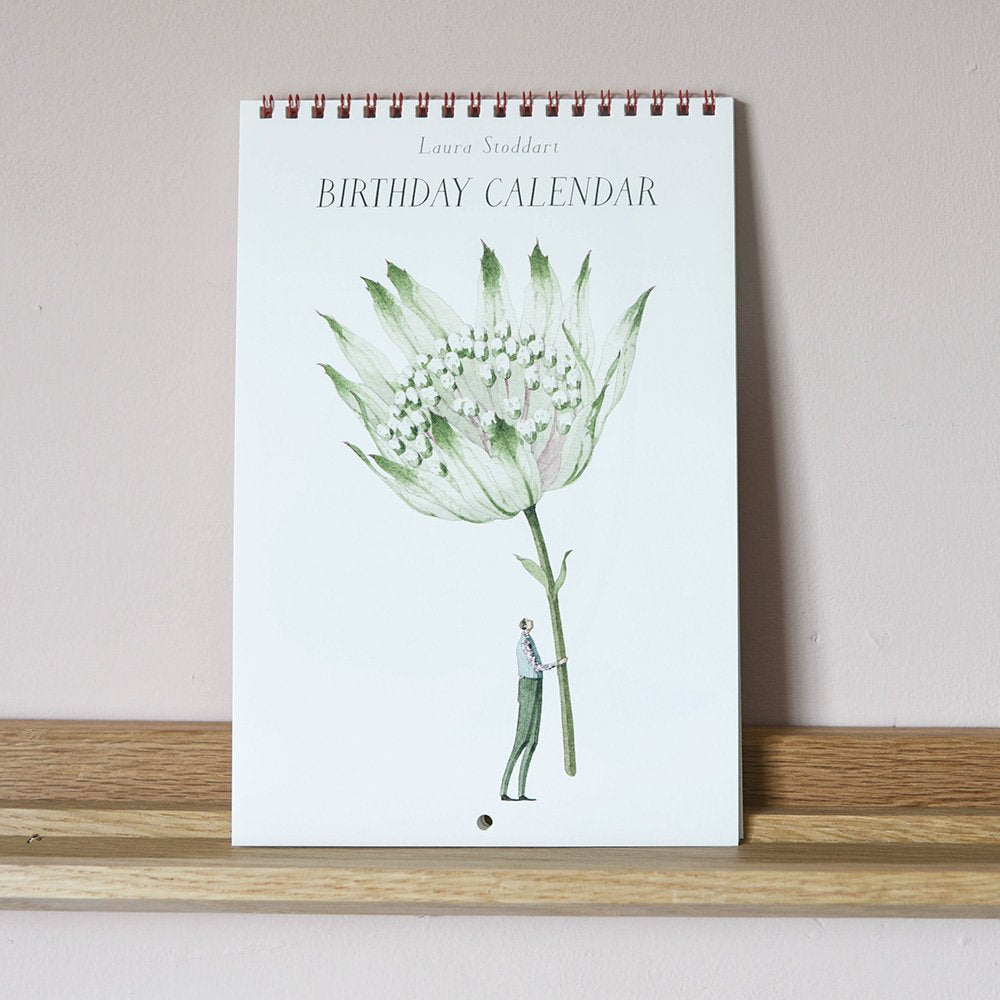 Laura Stoddart In Bloom Birthday Calendar 2024 - Floral Wall Calendar with Gift Pockets - Perfect for Home, Office Decor & Birthday Reminders