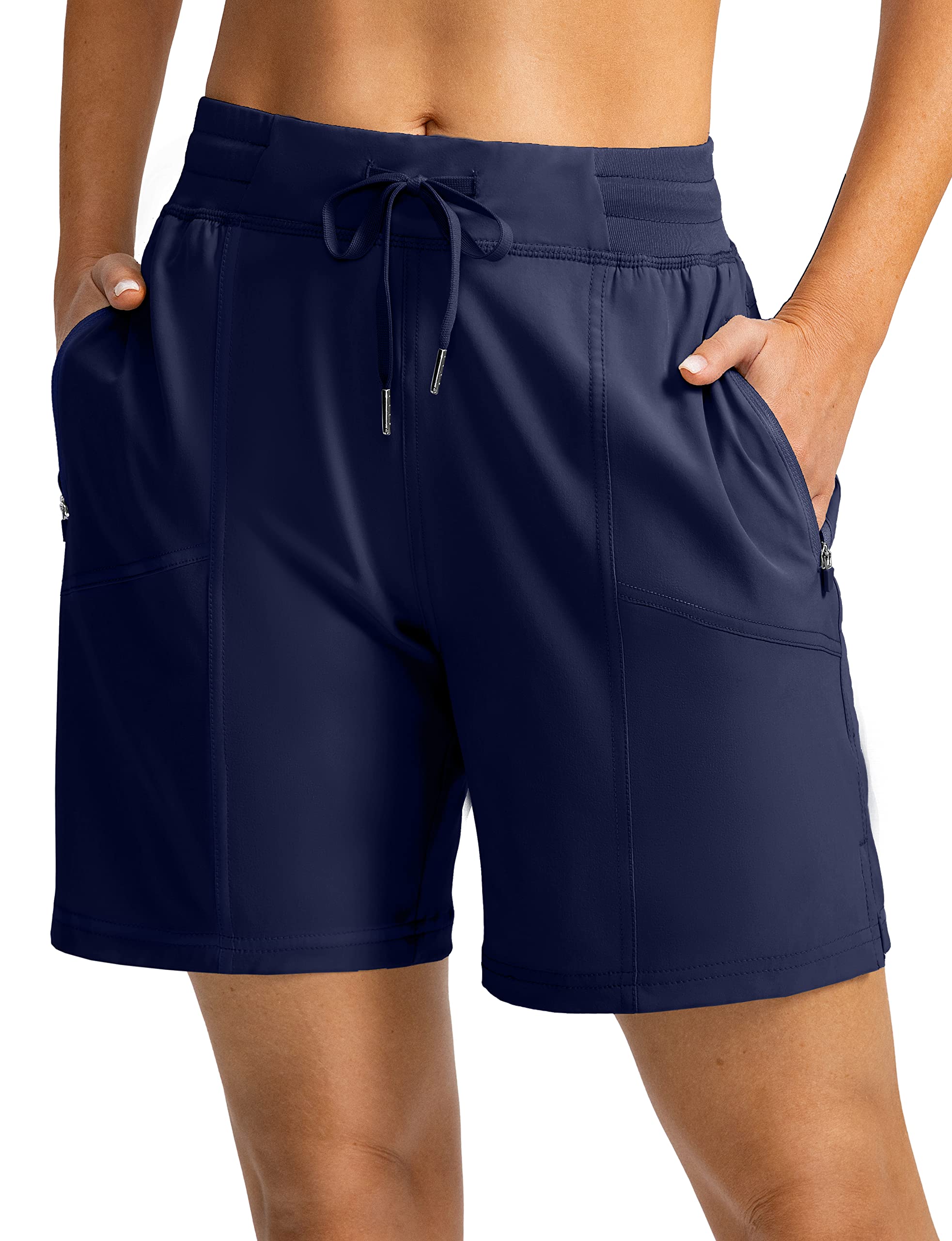 Soothfeel Women's Hiking Cargo Shorts - 7 Inch Quick Dry Athletic Shorts with 4 Pockets for Golf, Running & Outdoor Activities | Perfect for Summer Casual Wear & Travel Adventures