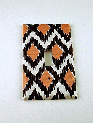 Ikat Coral and Gray Light Switch Plate Cover (116S) - Stylish and Durable for Home, Office, and Commercial Decor