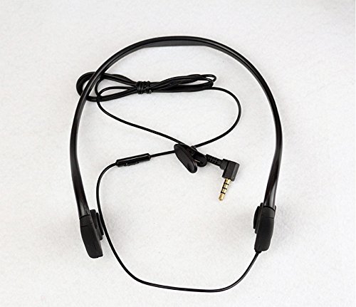 Bone Conduction Wired Headphones with Noise Cancelling Mic - 3.5mm Jack Sweatproof Sport Earphones for Running, Cycling & Workout - Comfortable Open-Ear Design for Outdoor Activities & Gym Training (Black)