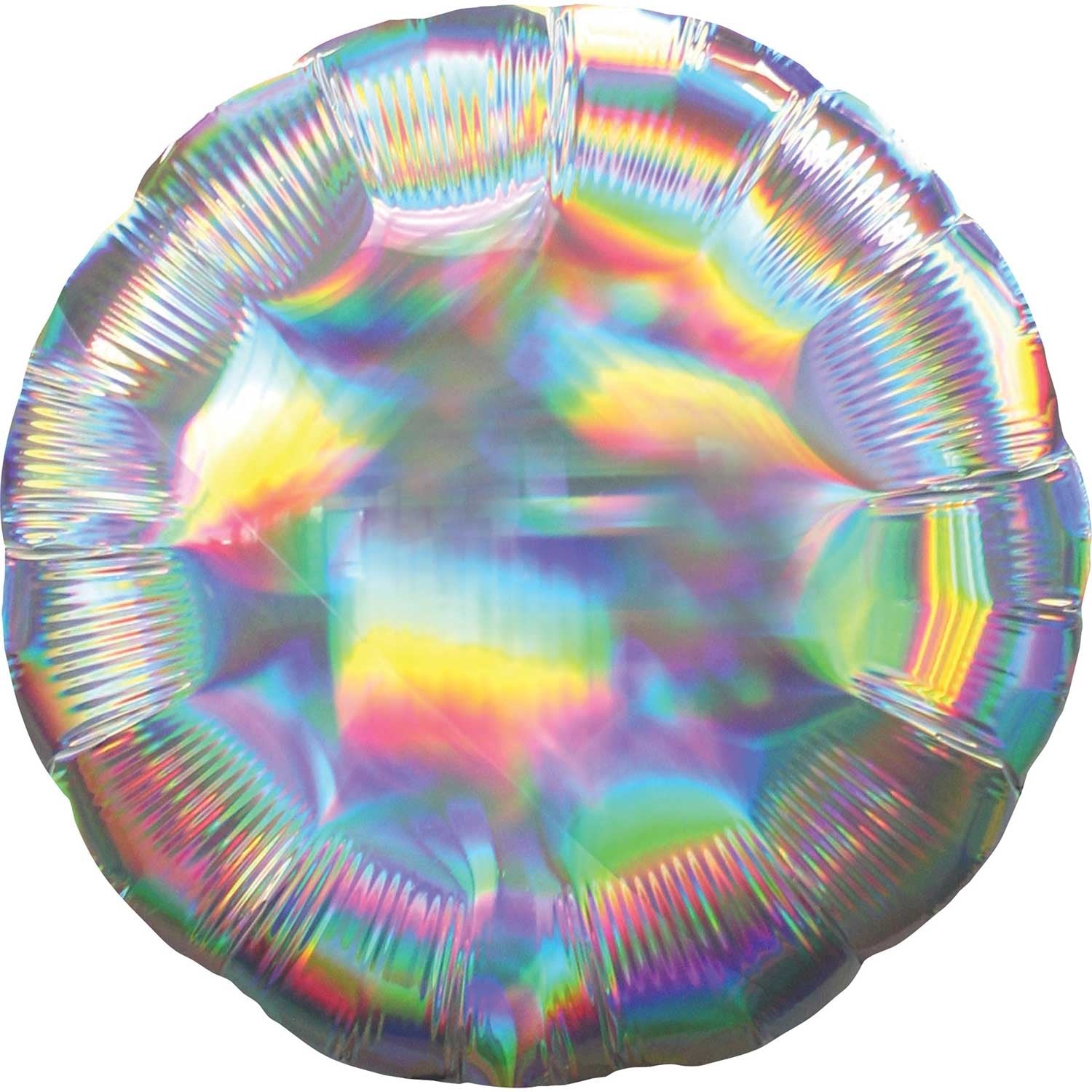 45cm Standard Holographic Iridescent Silver Circle Balloon for Party Decorations, Birthday Celebrations, and Special Events