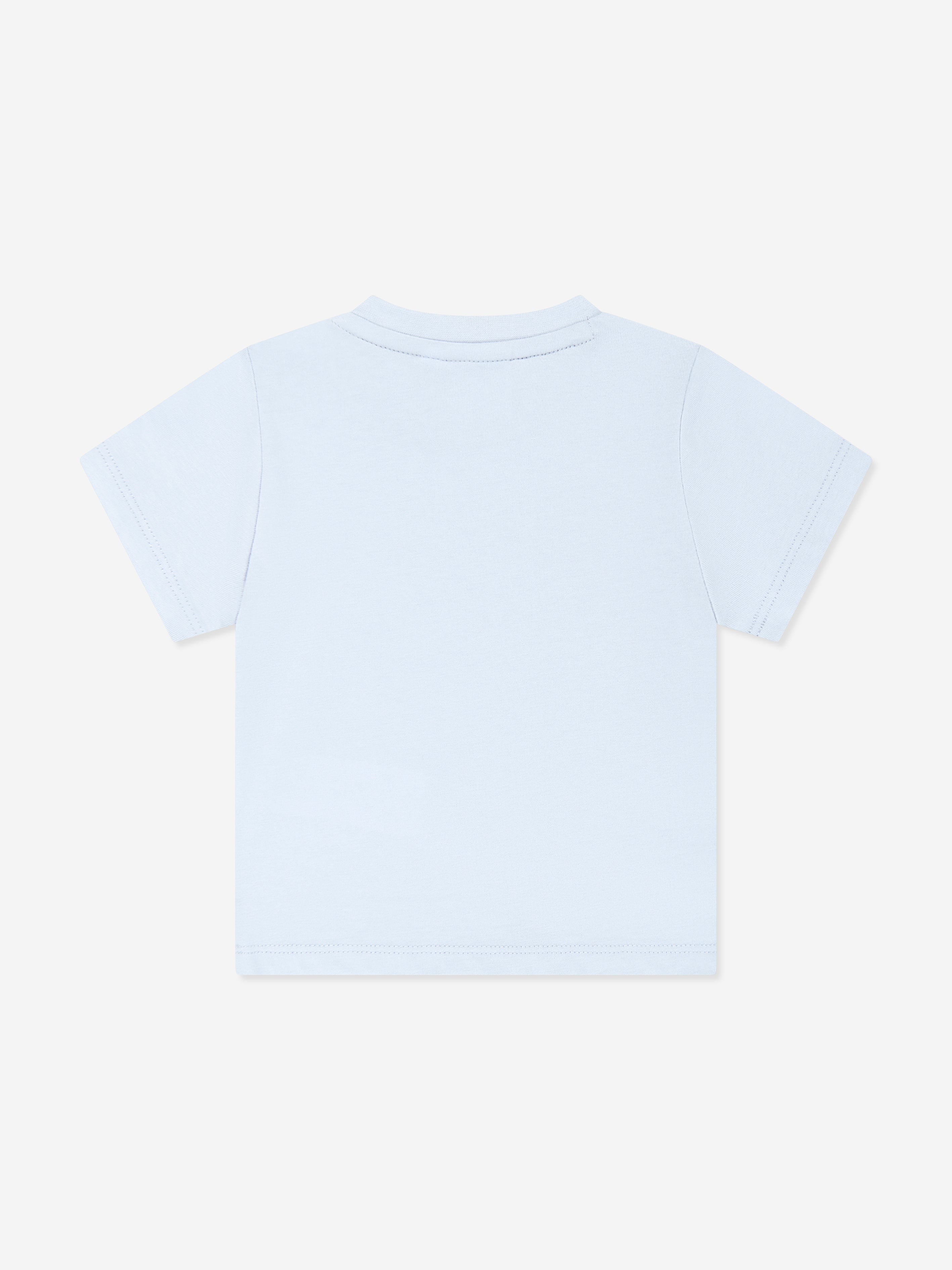 BOSS Baby Boys Logo Print Blue T-Shirt - Soft Cotton Tee for Casual Wear, Playdates & Family Outfits
