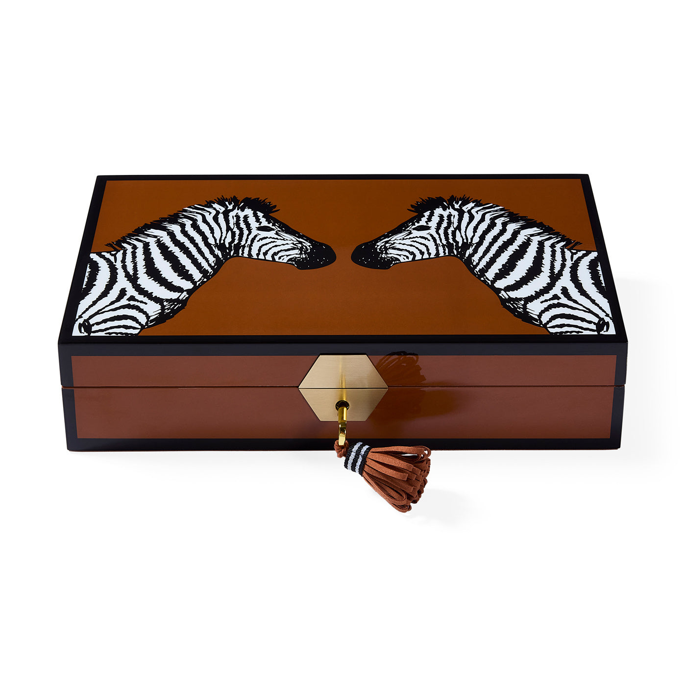 Elegant Zebra Lacquer Jewelry Box - Premium Wooden Storage Organizer for Necklaces, Rings & Earrings - Perfect for Bedroom Vanity, Travel & Gift Giving