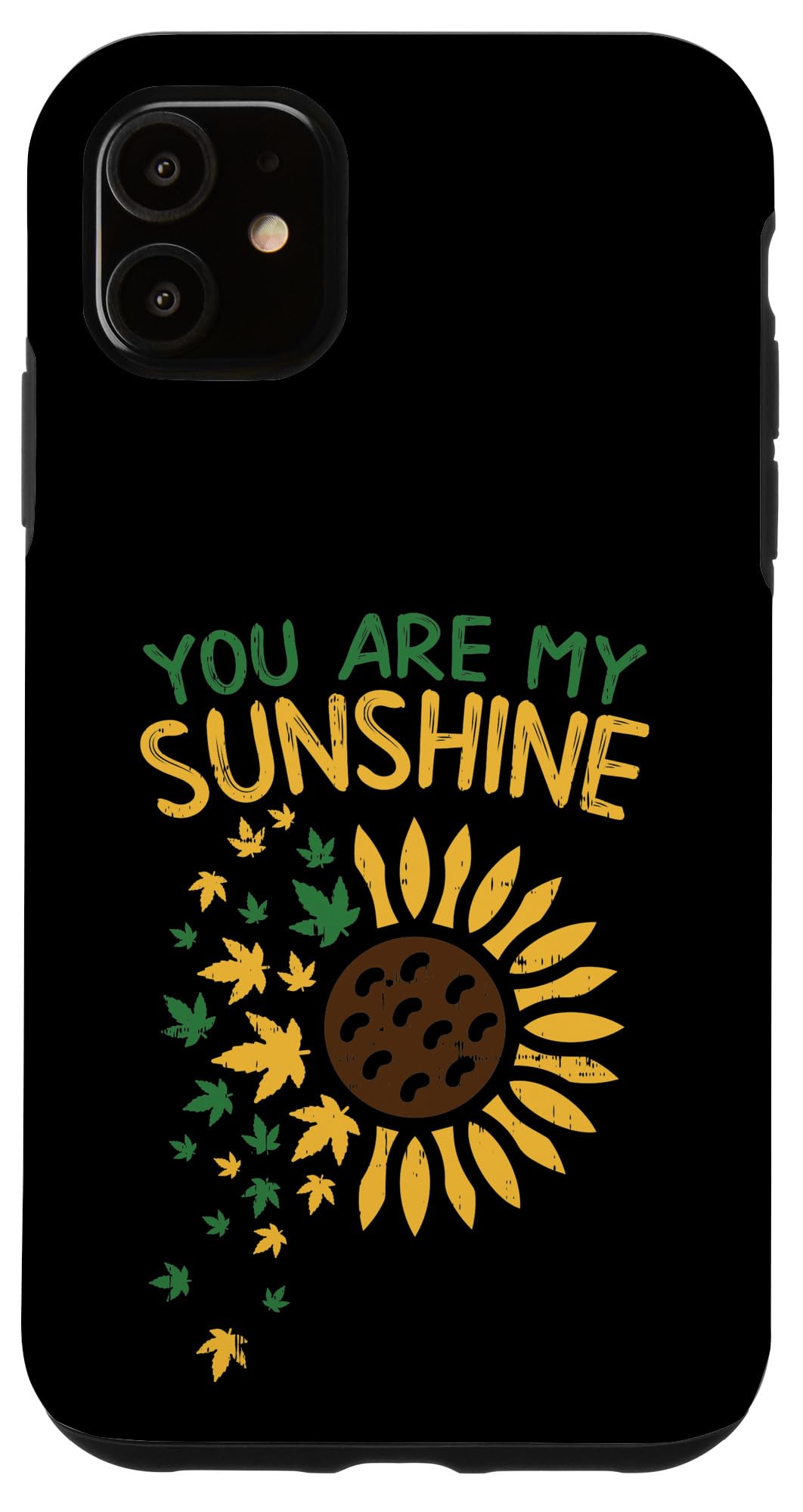 iPhone 11 Case - Sunflower Weed Funny 420 CBD Stoner Gift - Durable Protective Cover for iPhone 11 - Perfect for Stoner Lifestyle, Music Festivals & 420 Celebrations