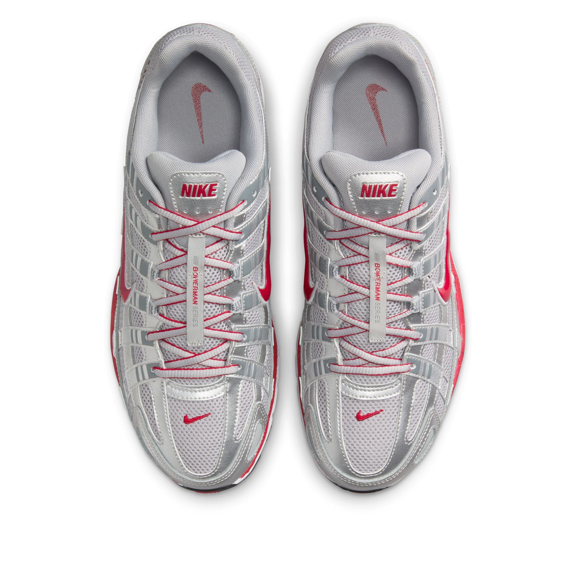 Nike P 6000 Running Shoes - Metallic Silver & Gym Red Colorway | Lightweight Cushioned Sneakers for Men & Women | Perfect for Gym Workouts, Jogging & Casual Wear