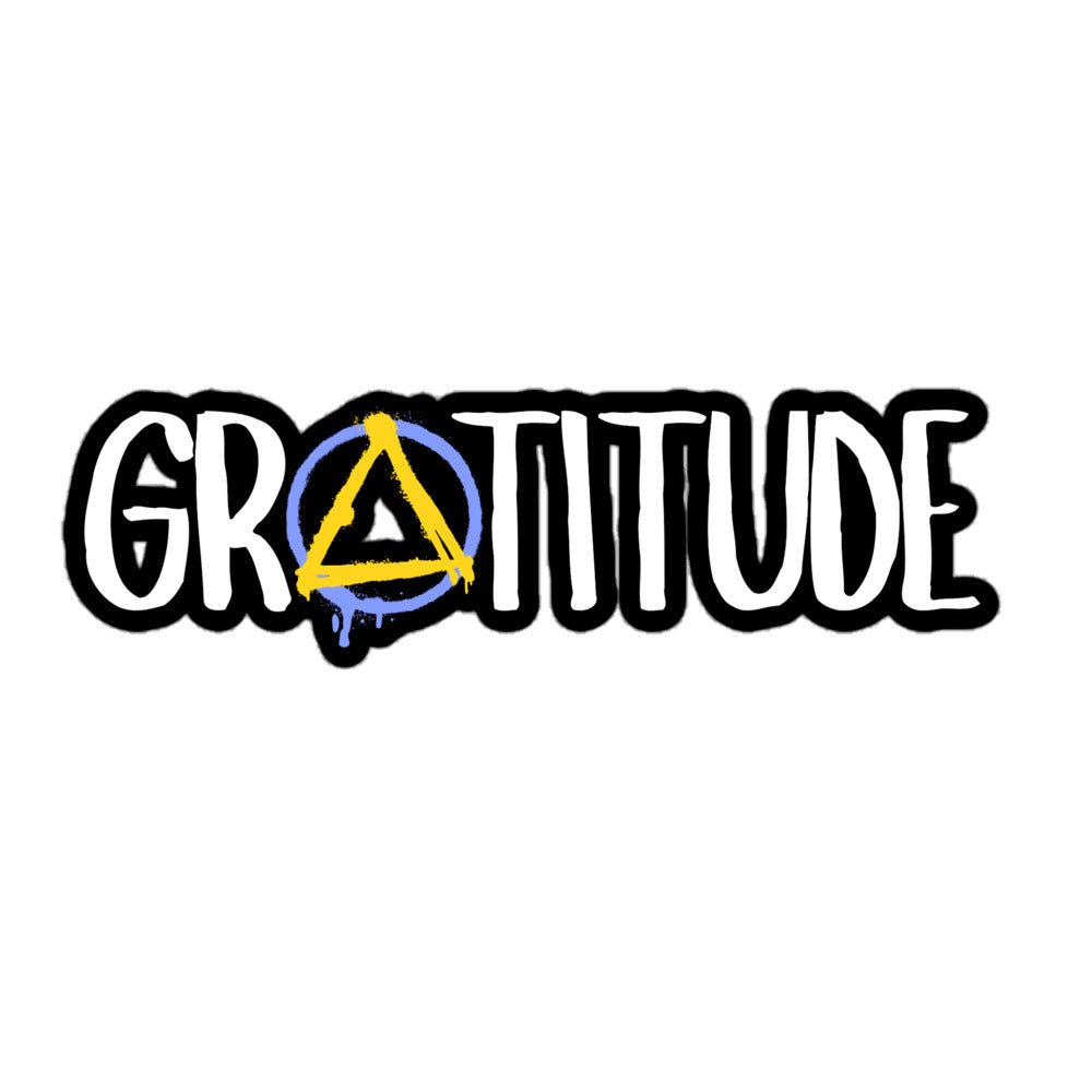 Gratitude Recovery Sticker - Motivational Self-Care Decals for Journaling, Water Bottles & Laptops - Perfect for Mental Wellness & Daily Inspiration