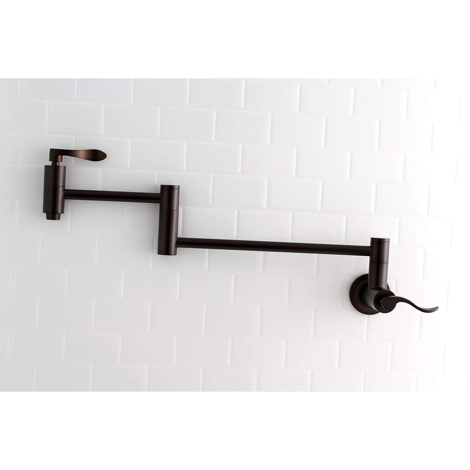 Kingston Brass KS8105DFL NuWave Pot Filler Faucet - 13 Inch Oil Rubbed Bronze - Perfect for Kitchen Sink, Stove & Cooking Area