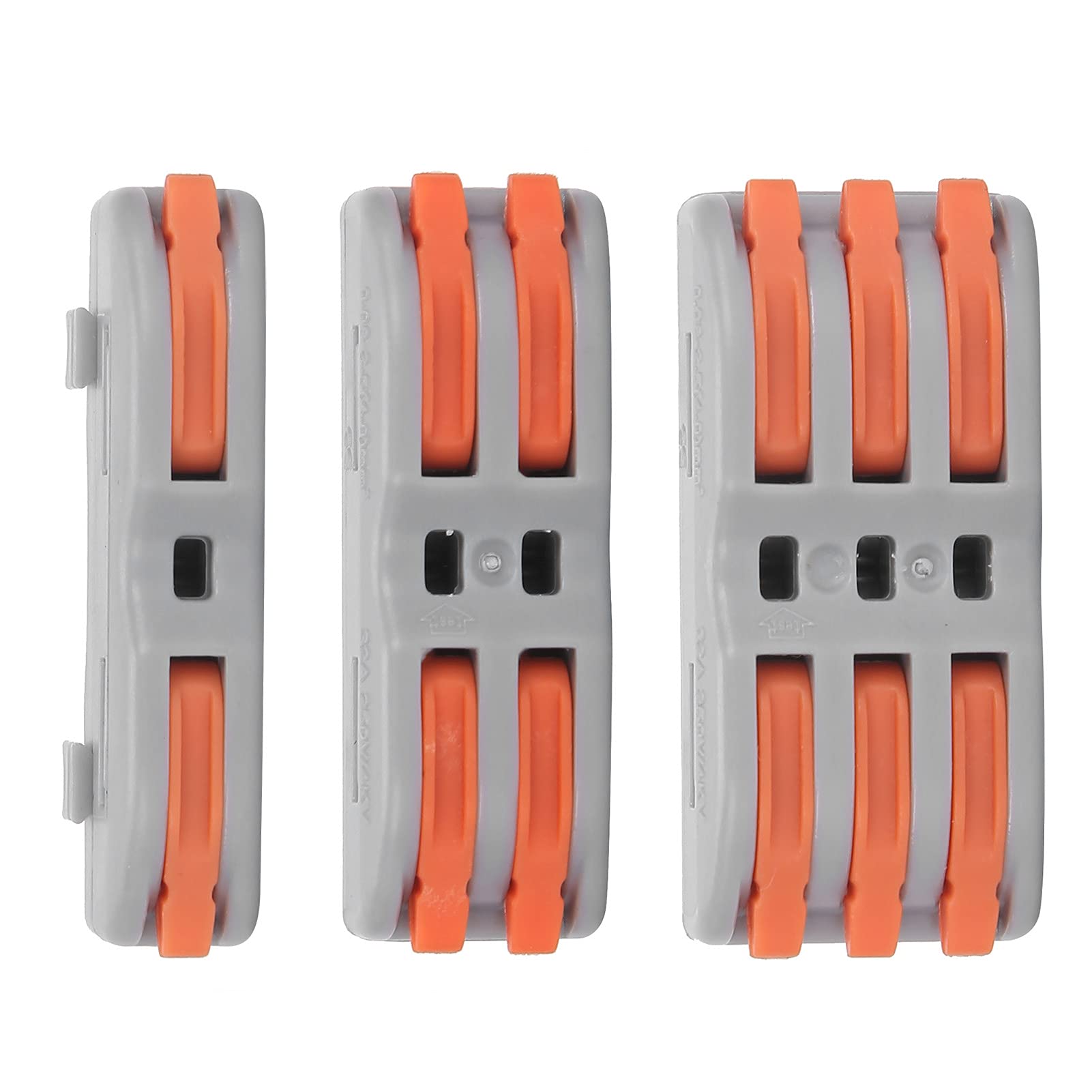 50Pcs Stainless Steel Lever Wire Connectors - Quick Compact Terminal for Soft & Hard Wires | Electrical Connectors for Industrial Use | Perfect for Home Wiring, Automotive Repairs & DIY Electrical Projects (SPL-1)