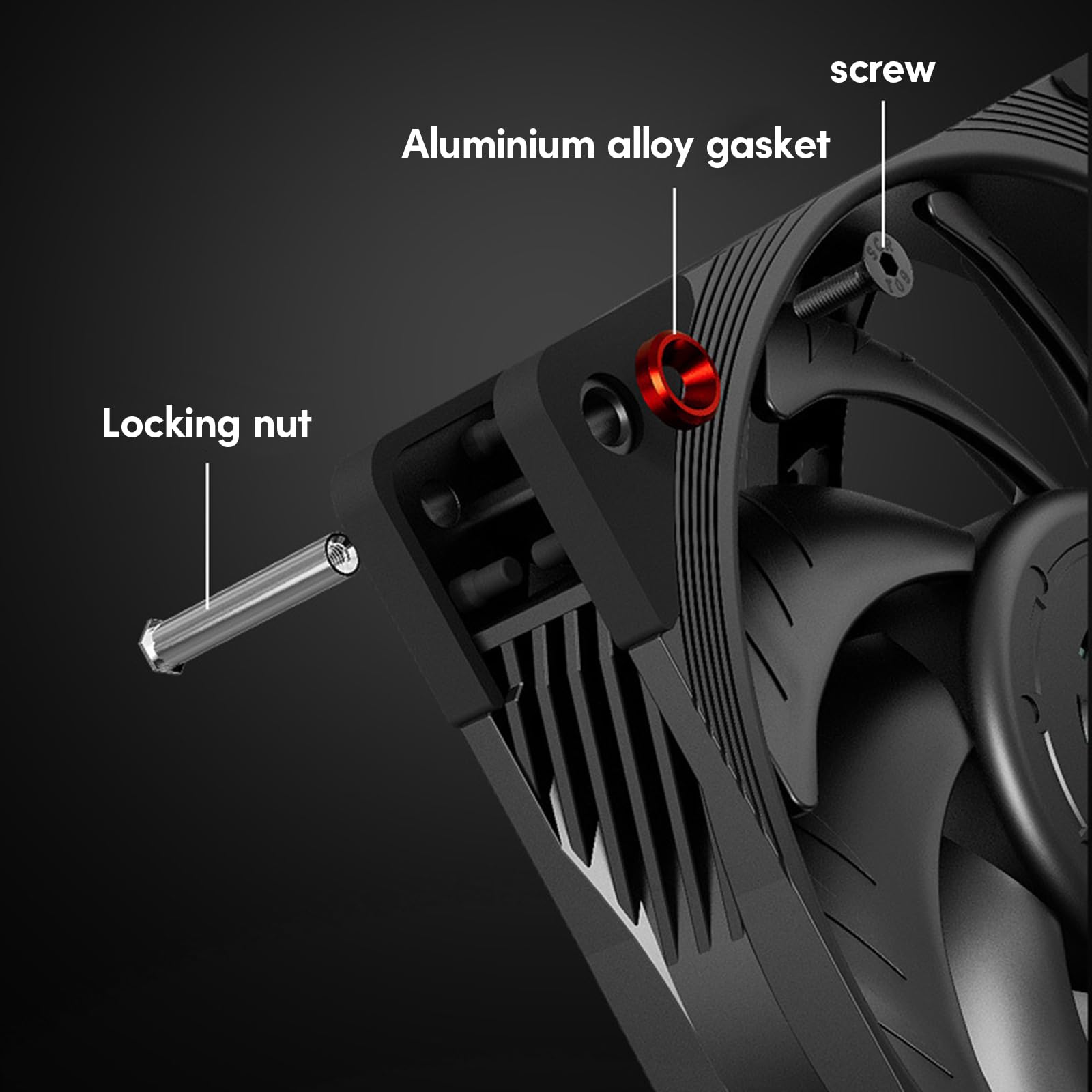 UKBZXCMWS Red Gasket CPU Fan Screws - 4 Pack Anodized Aluminum Computer Fan Mounting Screws with Easy Installation | Perfect for PC Builds, Cooling System Upgrades & DIY Computer Maintenance