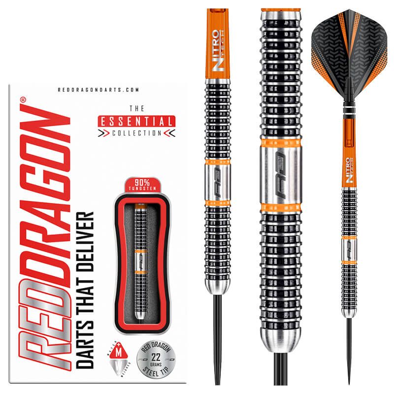 RED DRAGON Amberjack 18 Darts - 90% Tungsten Steel Tip Darts 22g for Professional Dart Players | Perfect for Bars, Tournaments & Home Practice