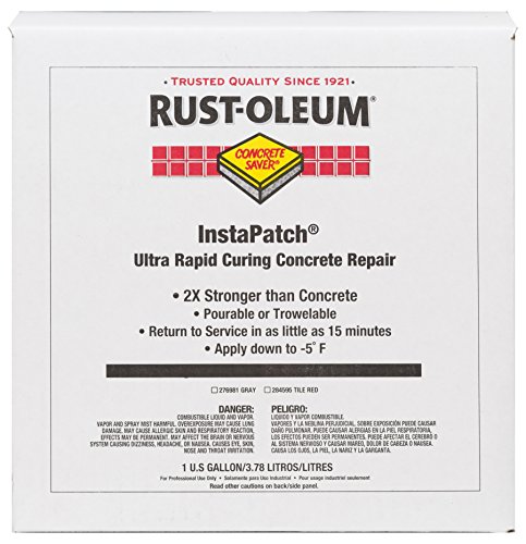 RustOleum 276981 Gray InstaPatch Concrete Saver - 1 Gallon Repair Kit with 2 Plastic Bottles | Fast-Drying Concrete Patch for Driveways, Sidewalks & Foundation Cracks