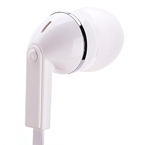Wired Mono Headset with Microphone for Samsung Galaxy Tab A 10.1 (2019) - 3.5mm Single Earbud Headphone, Hands-Free Call (White) | Perfect for Online Classes, Gaming & Business Calls
