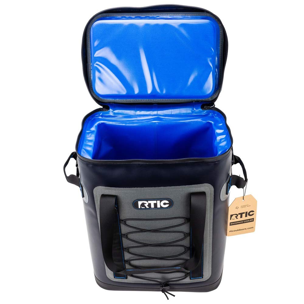 RTIC Soft Sided Cooler Backpack - Insulated Lunch Bag for Work, Picnics & Outdoor Adventures (Blue) - Perfect for Camping, Hiking, Beach Trips & Tailgating