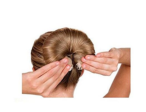 2-Pack Beige Magic Hair Donut Bun Maker Set for Women - Large & Small Hair Ring Styler, Updo Scrunchie, Chignon Hairpiece (Perfect for Parties, Weddings & Everyday Hairstyles)