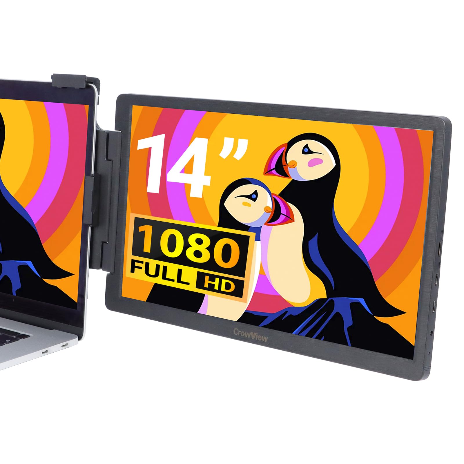 ELECROW 14-inch Portable Monitor - Full HD 1920x1080 IPS Screen, USB-C HDMI Laptop Second Display for Travel, Business & Gaming - Compatible with MacBook, Windows & Chromebook (13