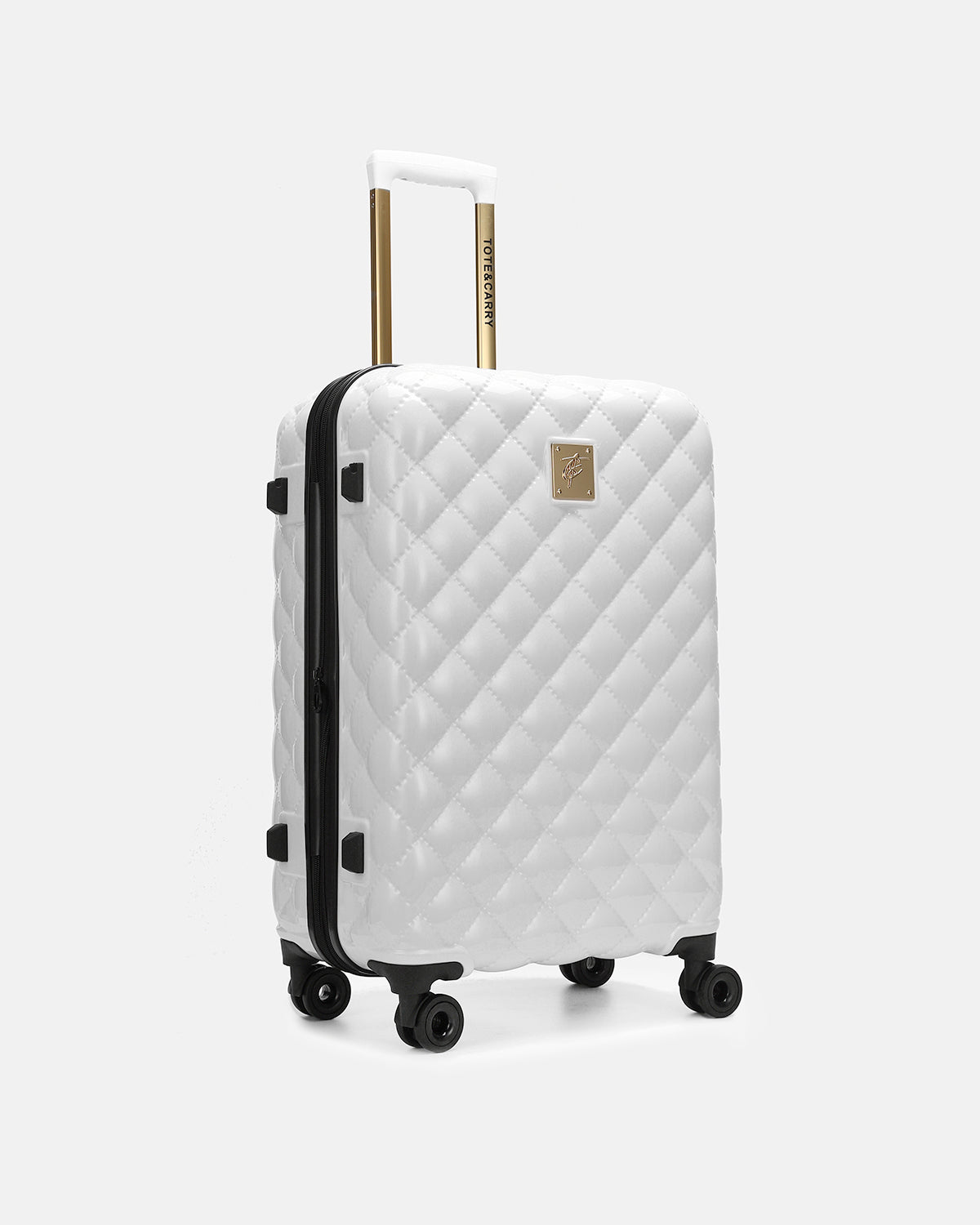 Premium White Diamond 3-Piece Luggage Set with Spinner Wheels - Lightweight Hardshell Suitcase for Travel, Vacation & Business Trips