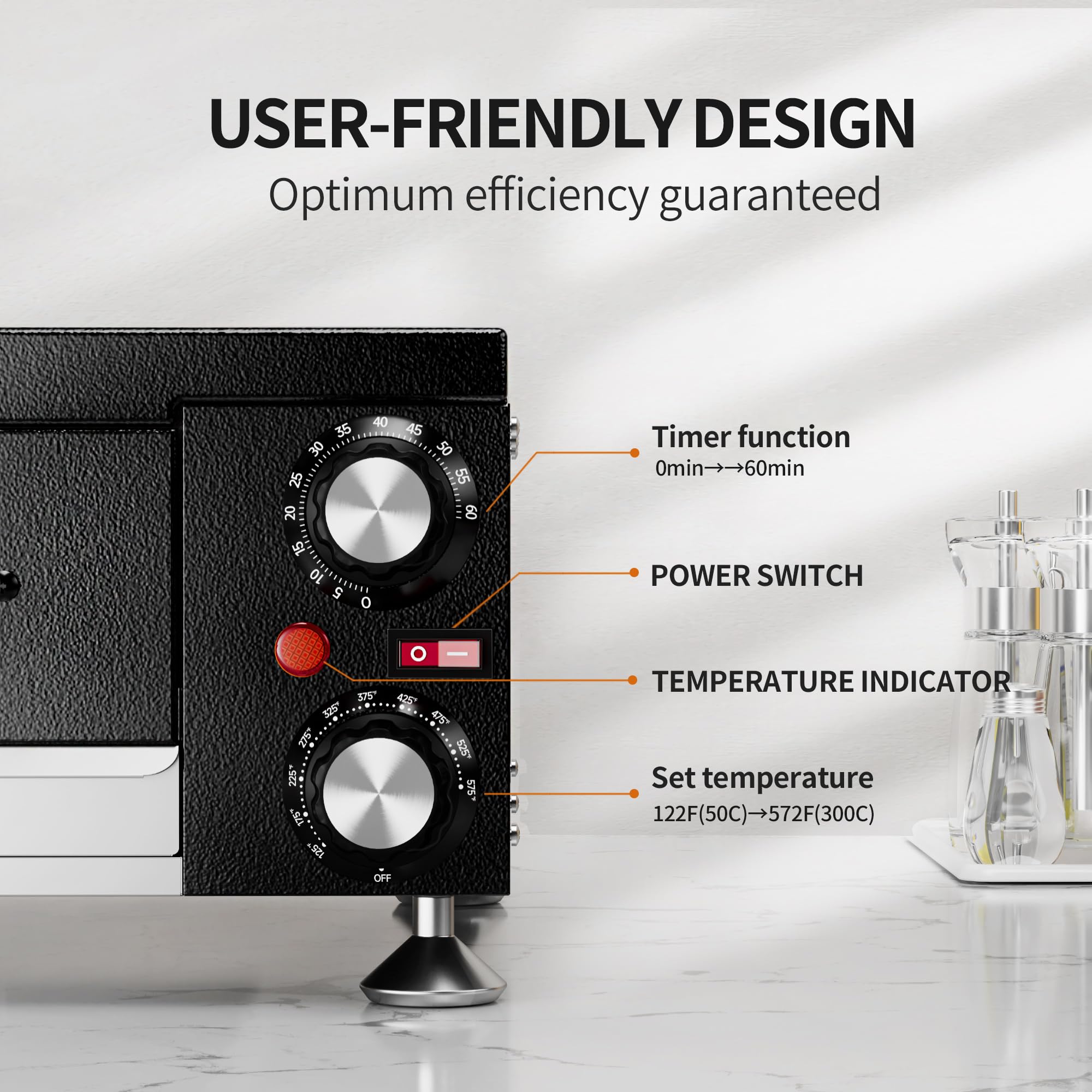 Electric Pizza Oven - Stainless Steel Countertop Pizza Maker with Timer for Home & Commercial Use | Perfect for Indoor Cooking, Restaurants, Parties & Family Gatherings (Black)