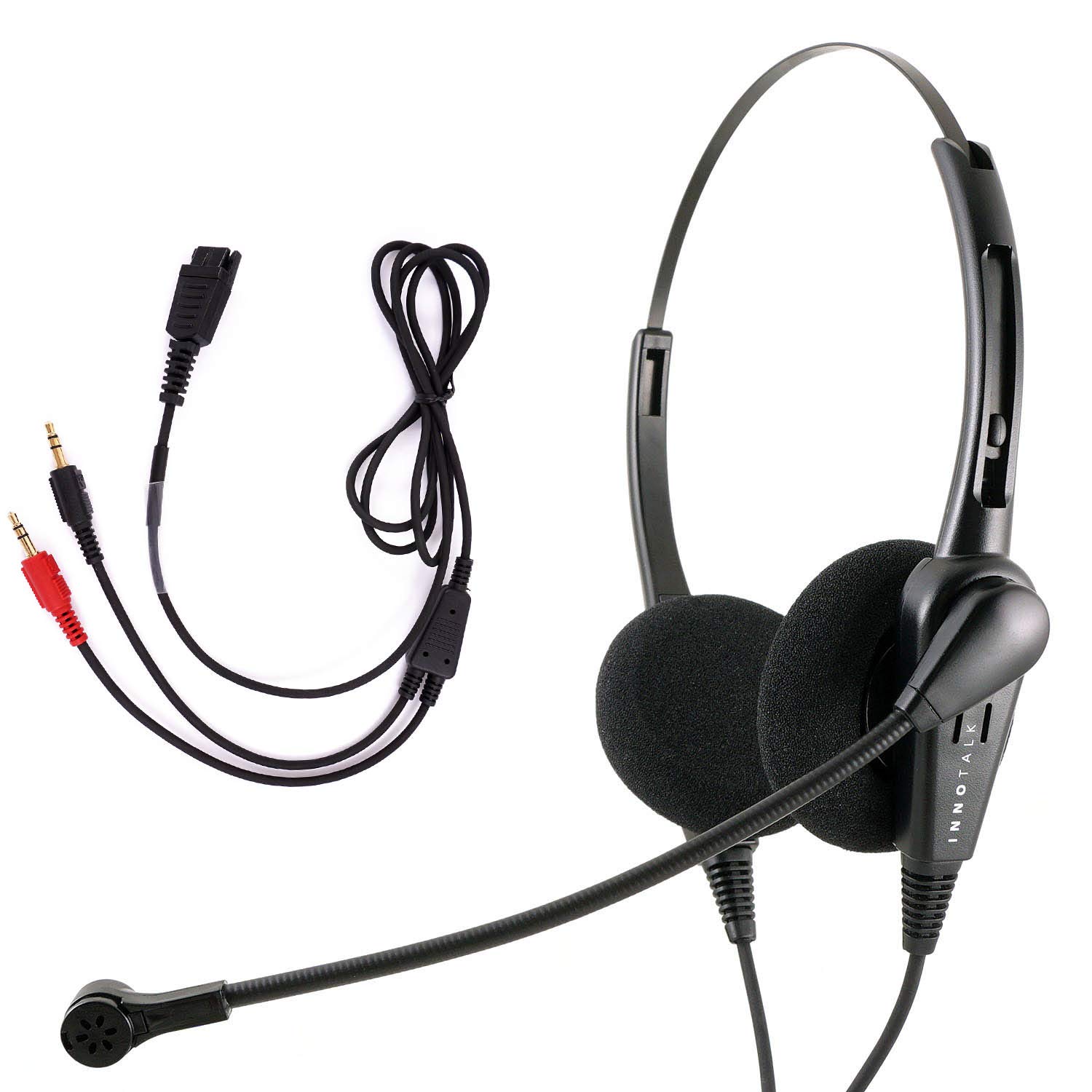 INNOTALK PC Gaming Headset with Microphone - Durable Stereo Headphones for Computer, Laptop, Sound Card | Perfect for Online Gaming, Zoom Meetings & Remote Work