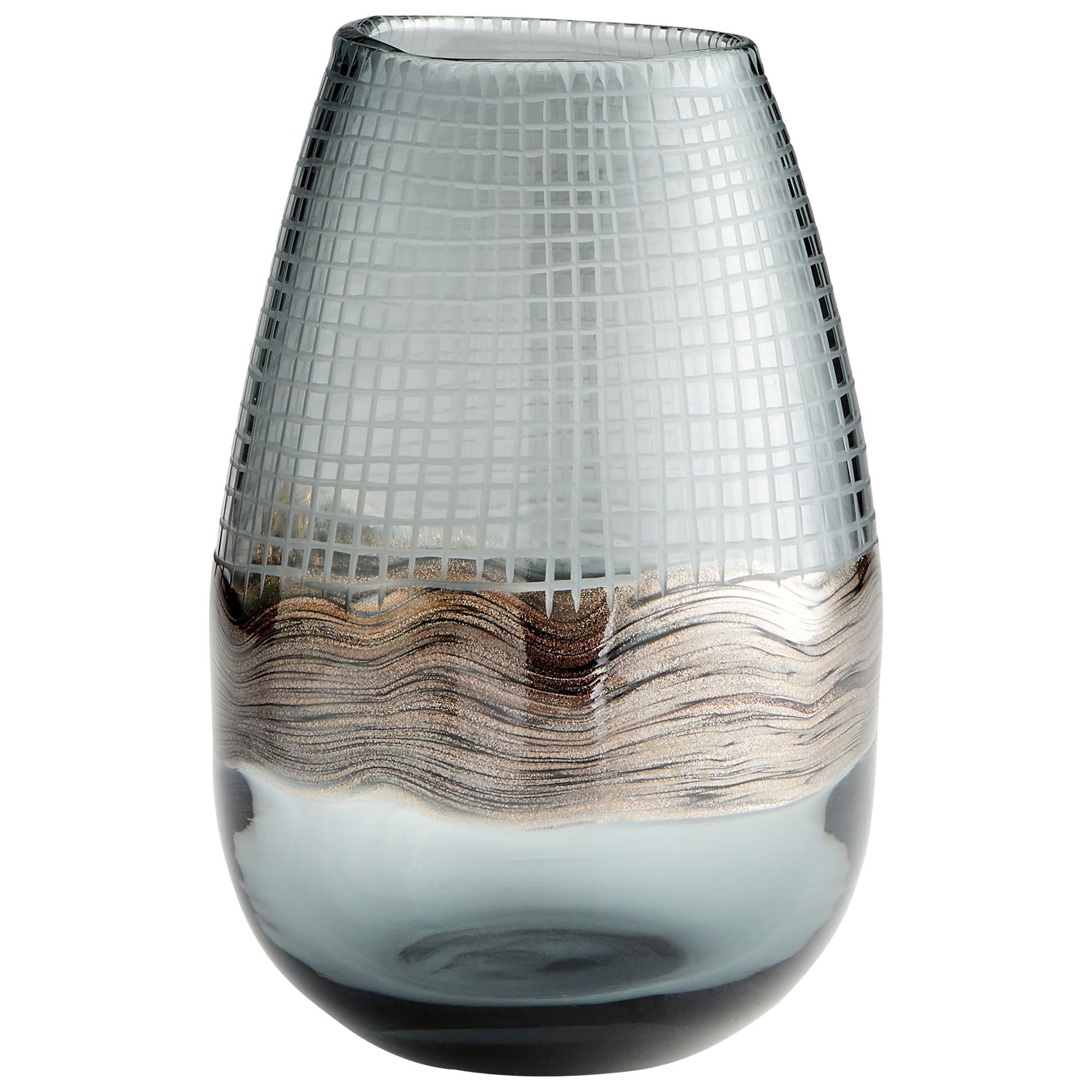 Cyan Design 09970 Axiom Vase - Clear Glass with Glitter Gold Accents - Small Decorative Vase for Home, Wedding Centerpiece, Table Decor, Gift Idea