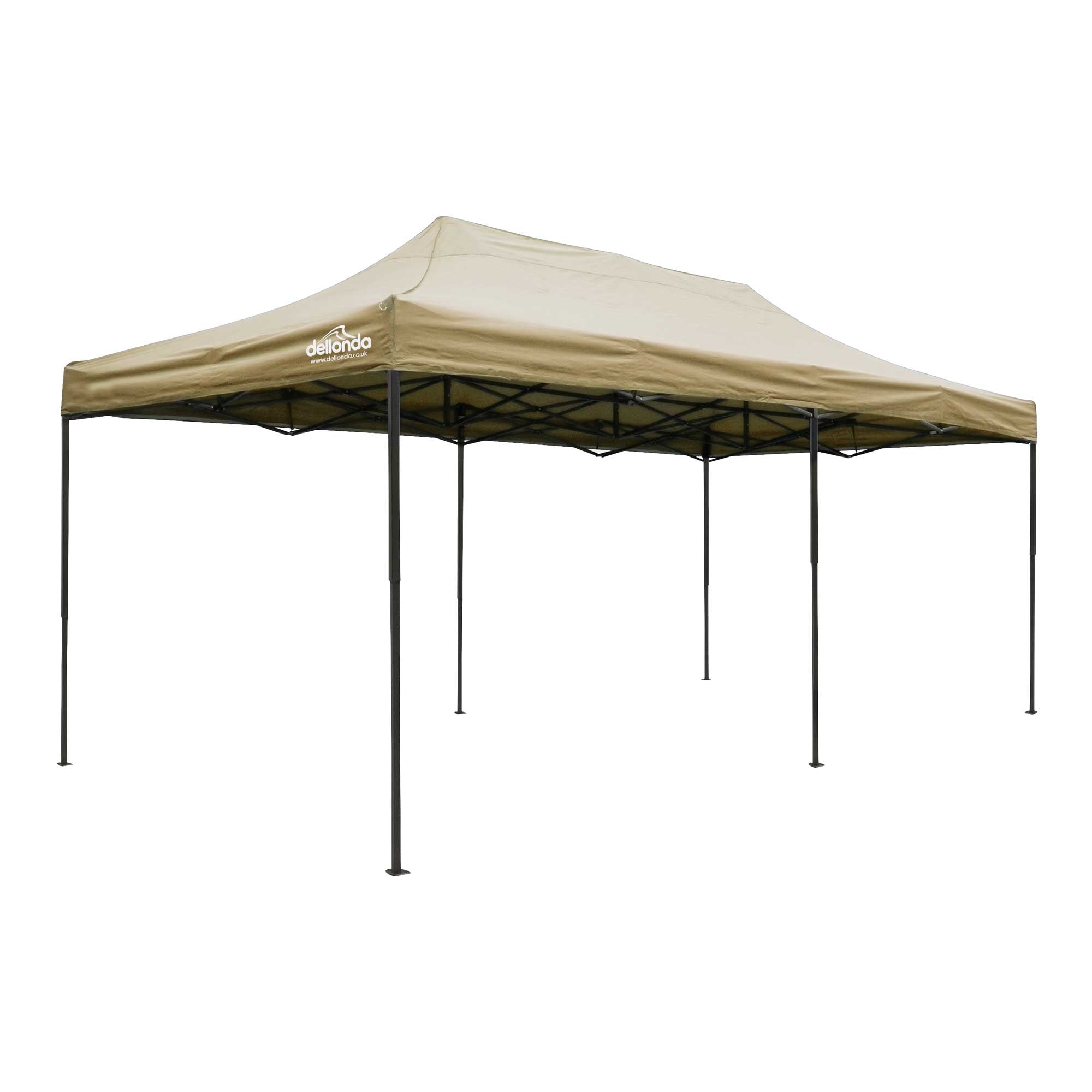 Premium 3x6m Pop Up Gazebo with Water Resistant Canopy - Includes Carry Bag, Stakes & Weight Bags - Beige Color DG138 - Perfect for Outdoor Parties, Camping, Beach & Backyard Gatherings