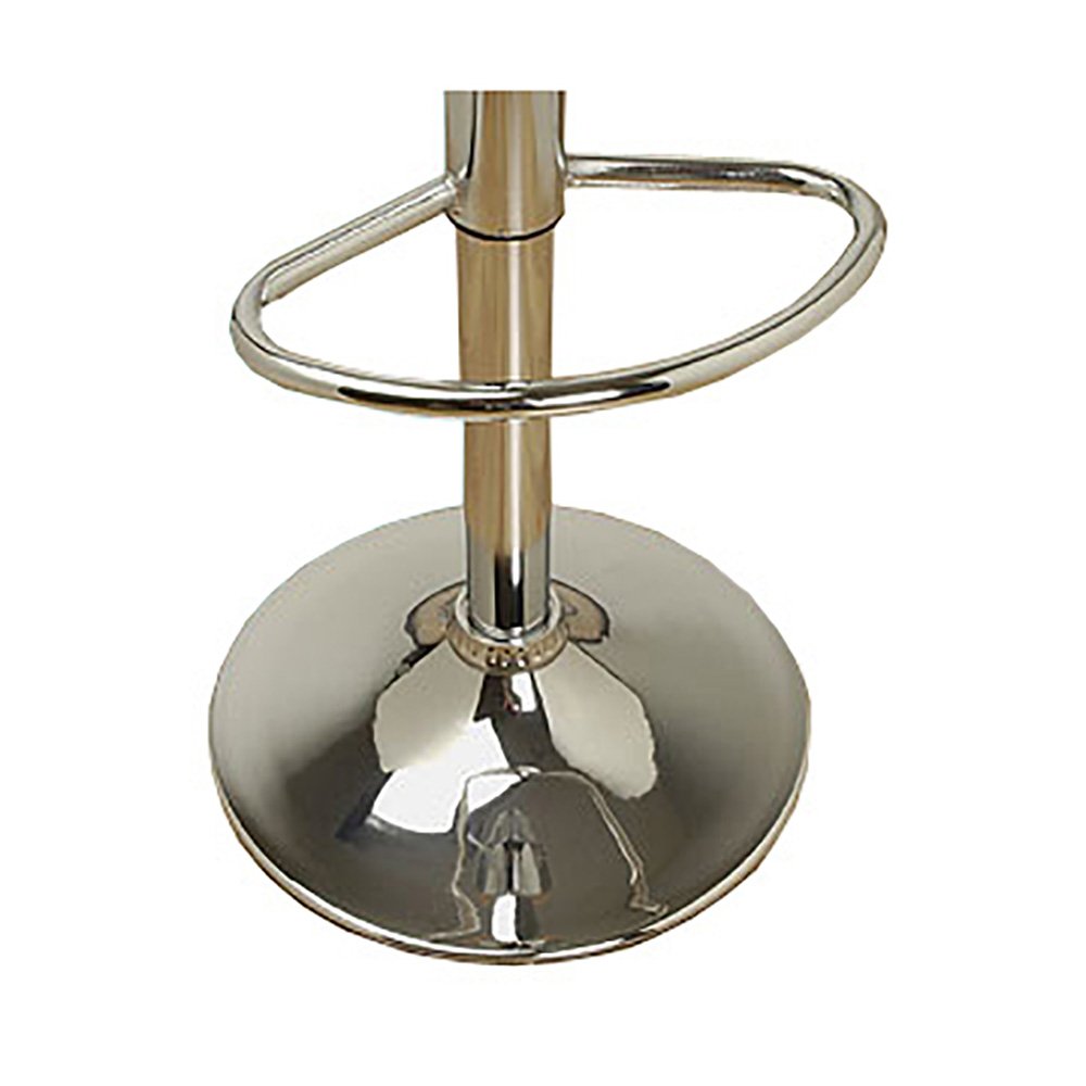 Boris Contemporary Adjustable Height Bar Stool - Chrome Base & Footrest, Cream Upholstery, Perfect for Kitchen Islands & Home Bars
