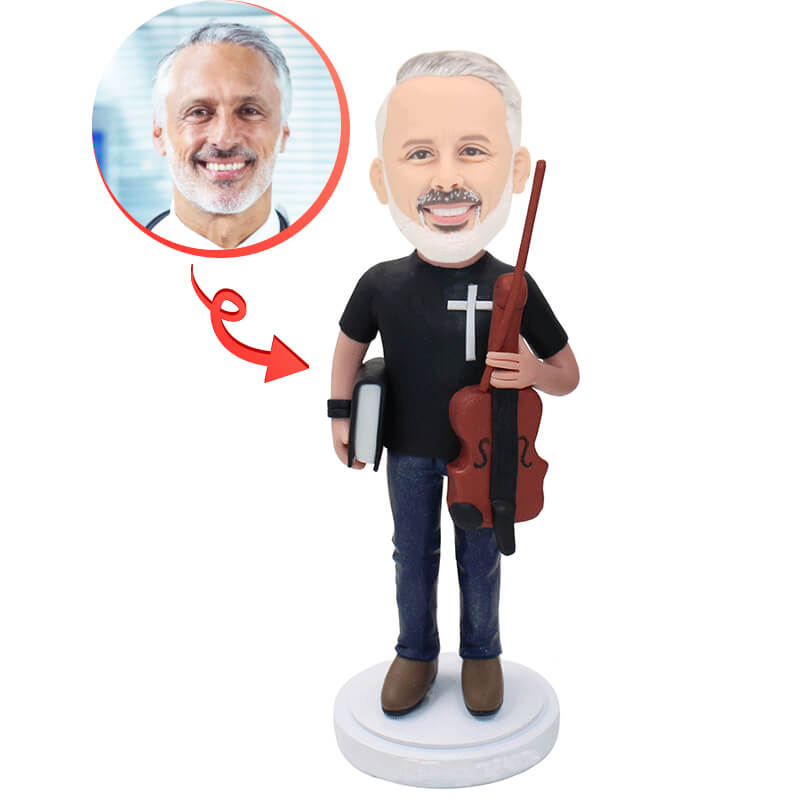 Custom Violin Player Bobblehead - Personalized Musical Gift for Violinists & Music Lovers - Perfect for Desks, Gifts & Music Room Decor