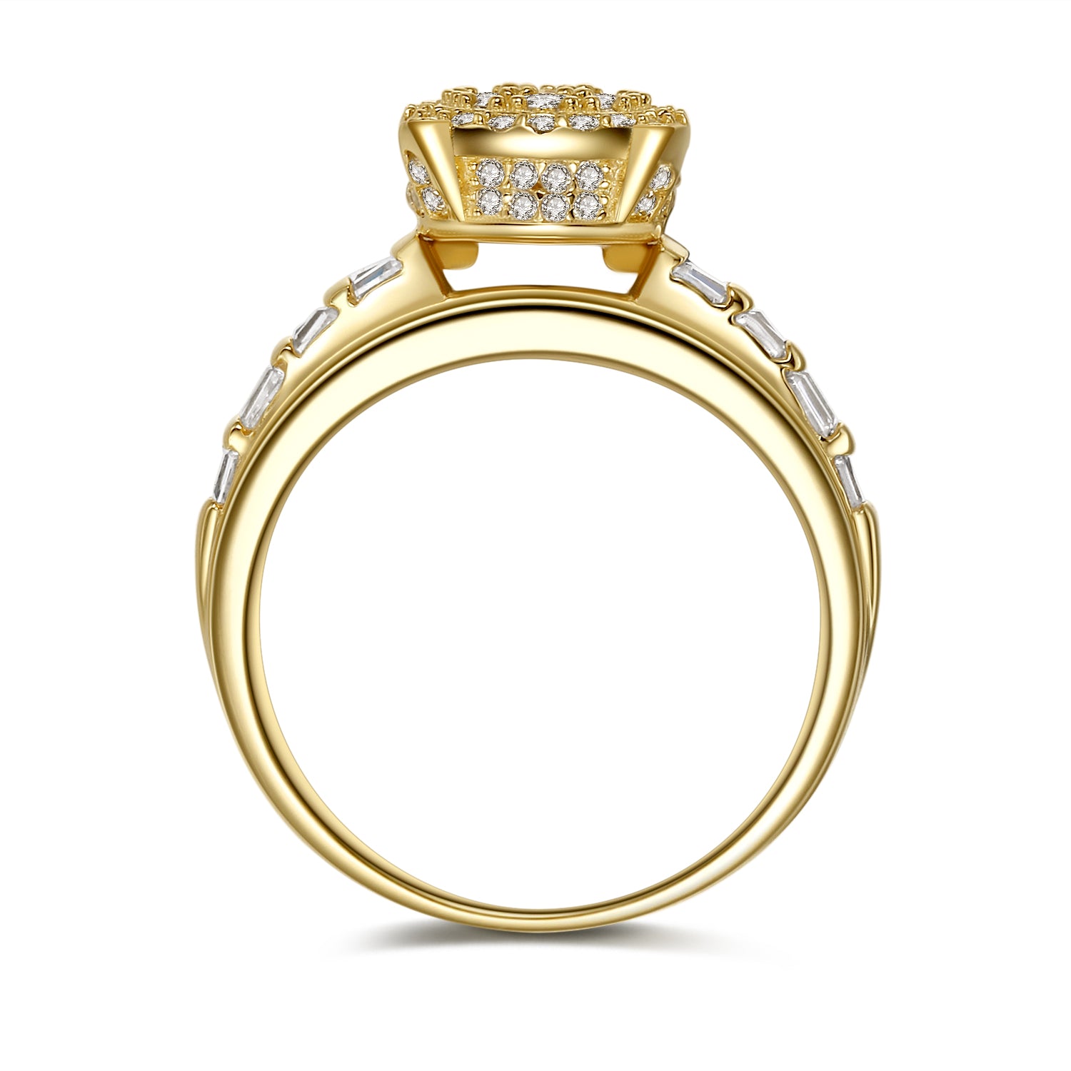 MABELLA 925 Sterling Silver Gold Plated Cubic Zirconia Ring for Women - Elegant Luxury Jewelry Gift for Anniversary, Birthday & Valentine's Day - Perfect for Parties, Date Nights & Special Occasions