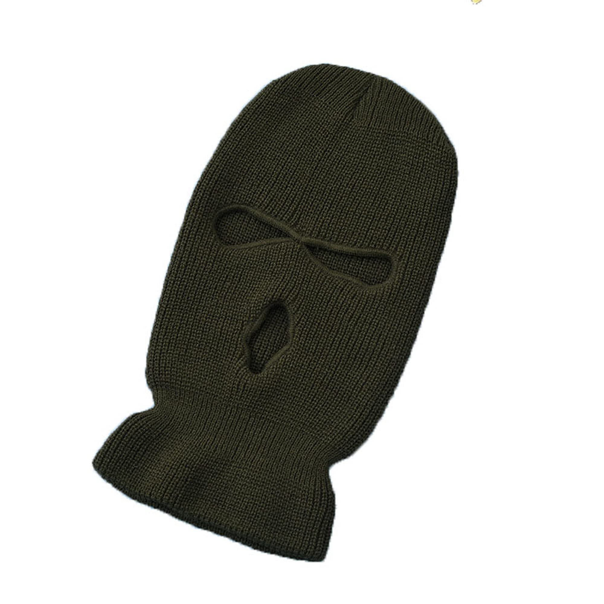 MSW 3-Hole Ski Mask - Woolen Knitted Winter Balaclava for Men & Women - Warm Windproof Face Cover for Skiing, Cycling, Snowboarding & Outdoor Activities