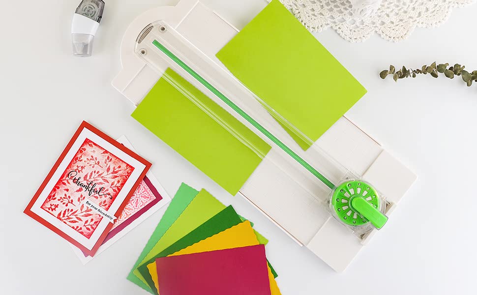 12-in-1 Mini Paper Cutter - Cardstock Paper Trimmer with Decorative Blades for Scrapbooking, Crafting, Postcards & DIY Projects | Perfect for Creating Decorative Edges on Invitations, Journals & Photo Albums
