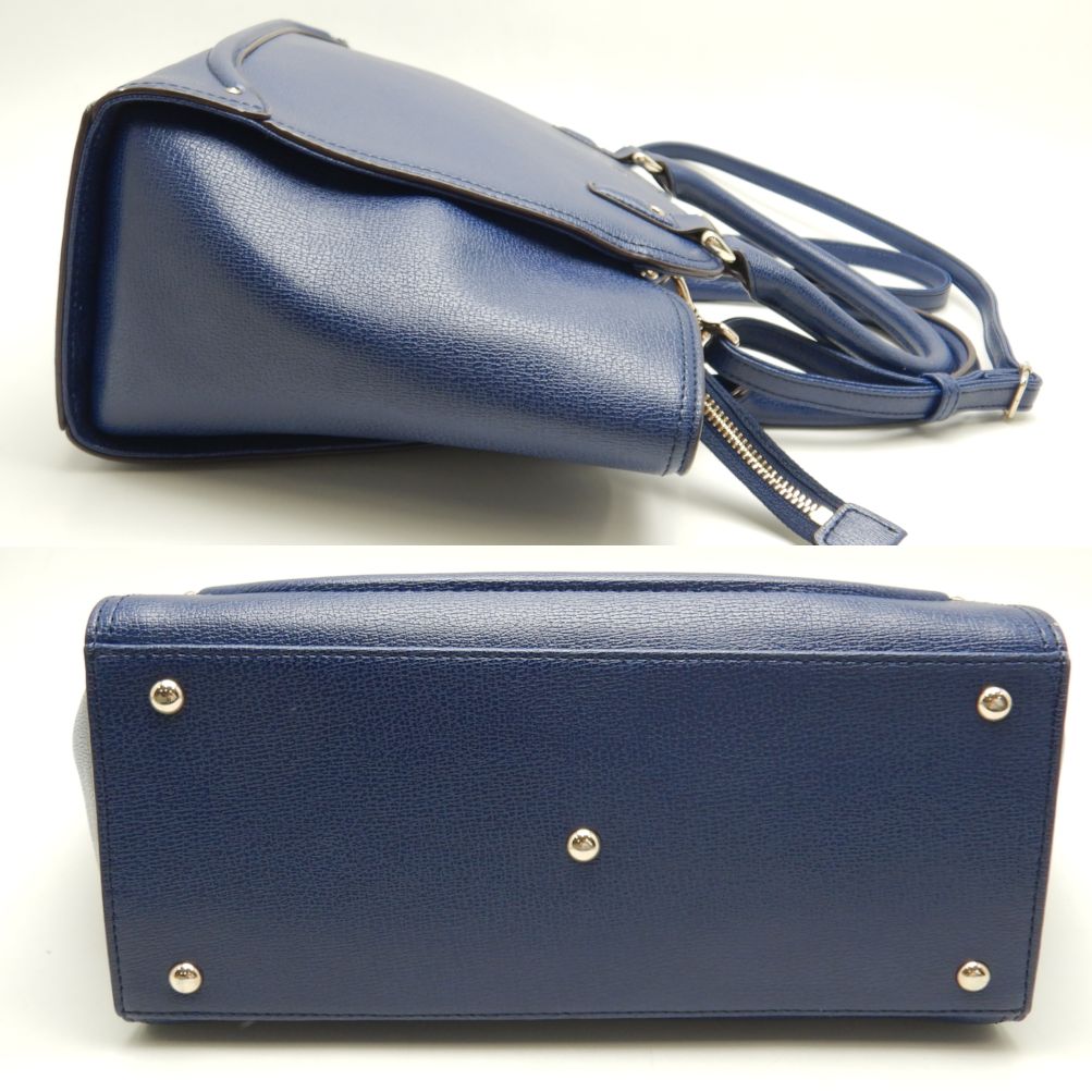 4℃ 2-Way Tote Bag - Dark Blue Synthetic Leather Crossbody & Shoulder Bag for Women, Perfect for Work, Travel & Daily Use