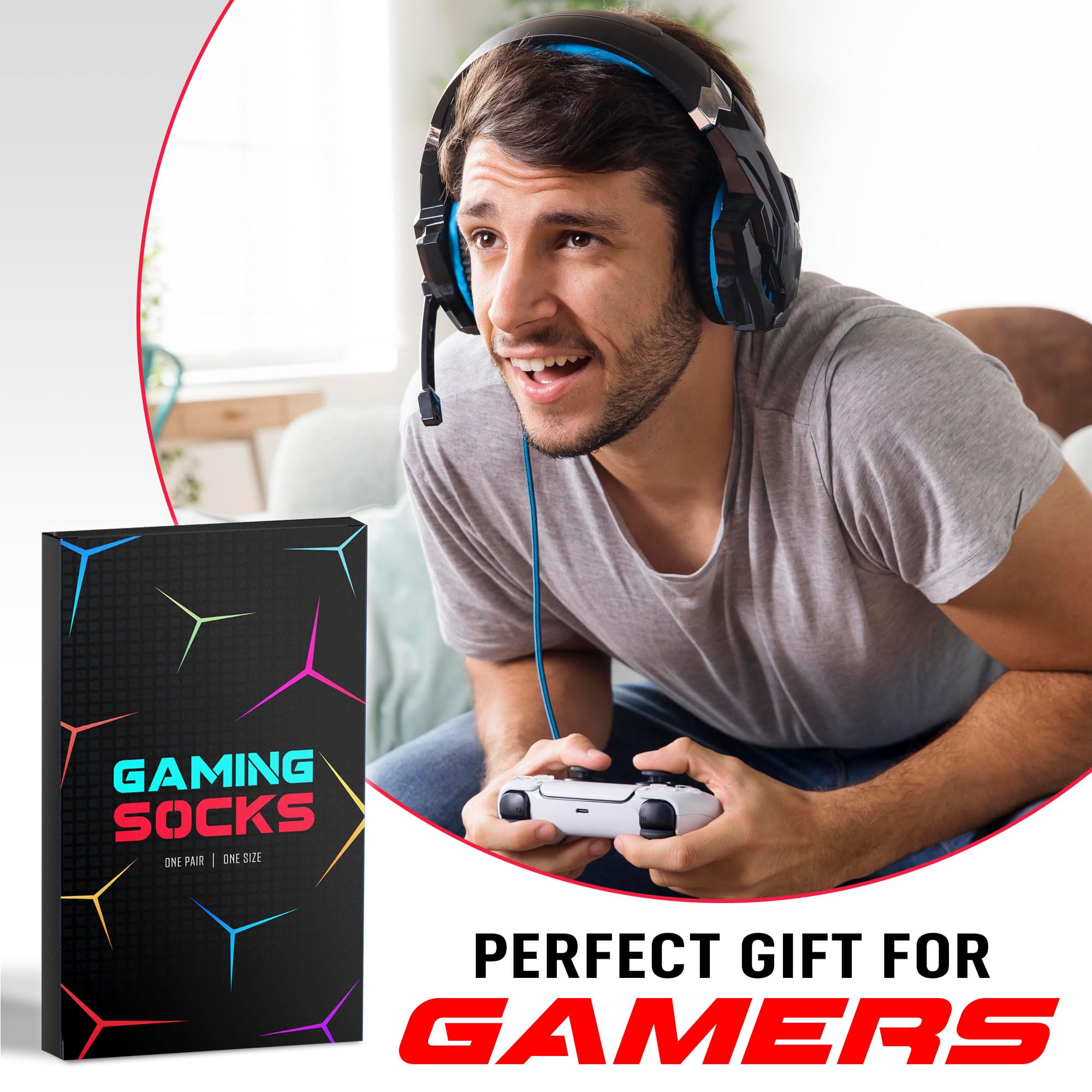 Gaming Socks for Men & Boys - Cool Gamer Gifts for Boyfriend, Son - Funny Novelty Socks - Perfect Stocking Stuffers & Gaming Accessories - Ideal for Esports, LAN Parties & Casual Gaming
