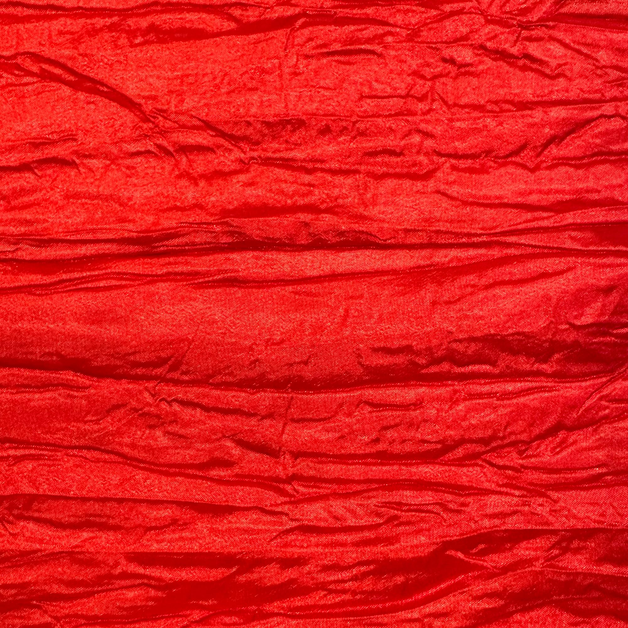 Premium Crinkle Taffeta Round Chair Cover & Tablecloth Set - 120 Inch Diameter, Vibrant Red - Perfect for Weddings, Banquets, and Formal Events