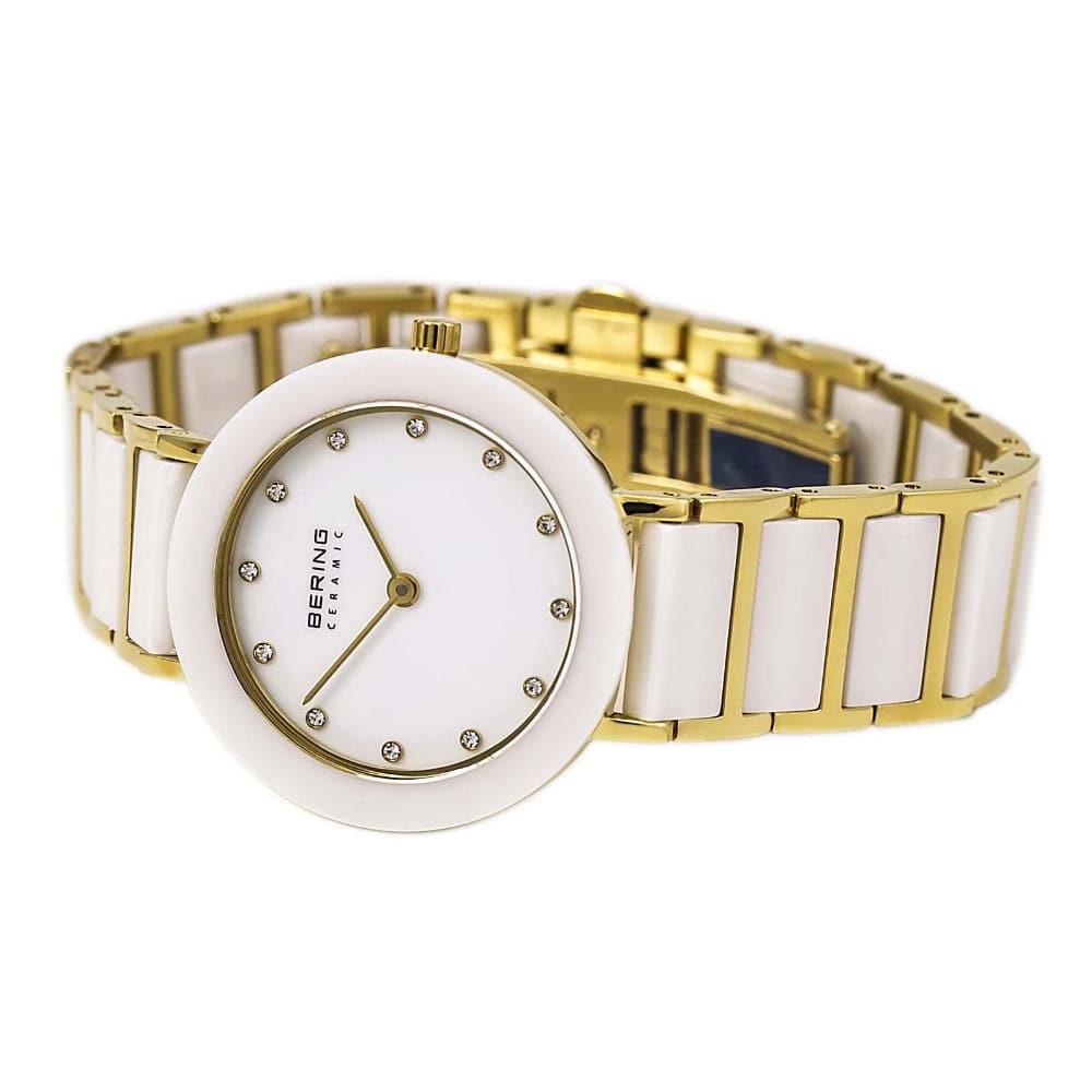 Bering Women's Watch with White Dial and Ceramic Strap - Model 11429-751 | Elegant Timepiece for Office, Party & Everyday Wear