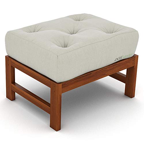 Premium 8-Inch Plush Futon Chair Ottoman Mattress - Ultra Comfortable Ivory Twill Fabric, Handcrafted in USA - Perfect for Living Room Lounging, Guest Beds & Small Space Furniture