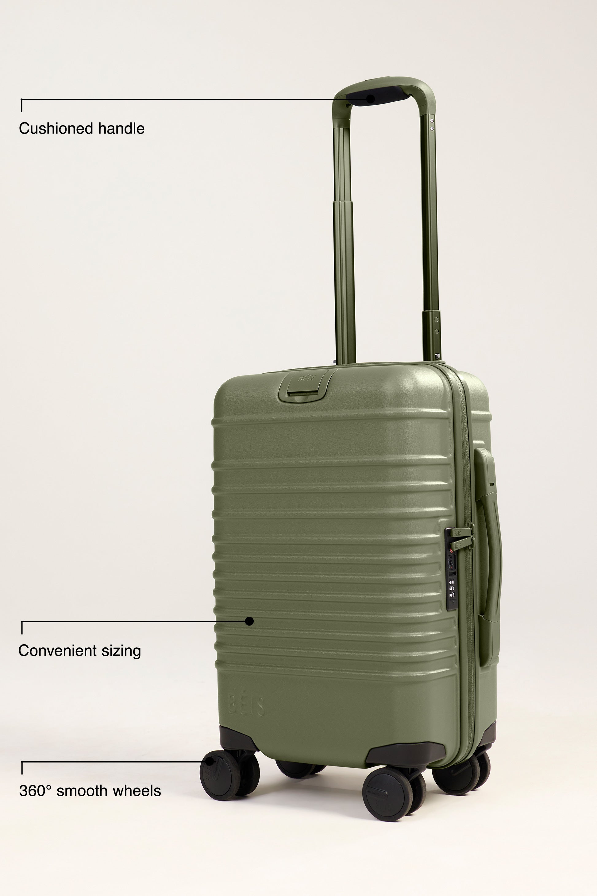 Olive Green Small Carry On Roller Luggage - Perfect for Weekend Trips & Air Travel