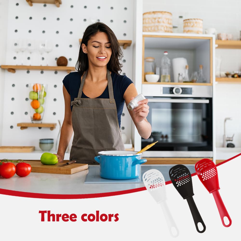 Premium 3-Piece Kitchen Cooking Spoon Set - Food Grade, Heat-Resistant Slotted & Solid Spoons for Draining, Mashing, Grating - Ideal for Cooking, Baking, Frying & Serving Pasta, Soup & Vegetables