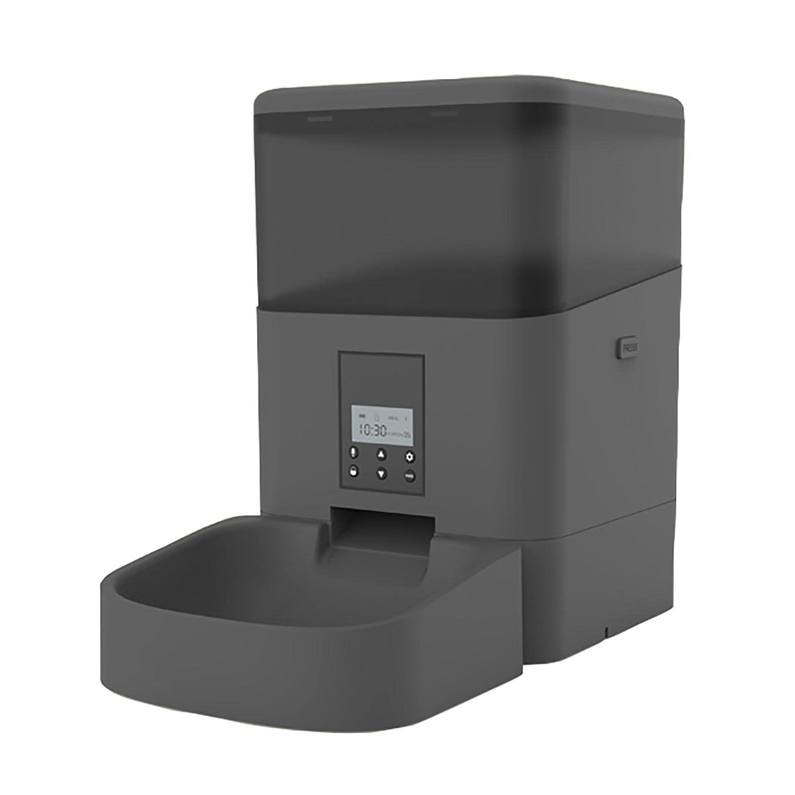Automatic Pet Feeder for Dogs & Cats - Programmable Timer, Voice Recorder, Transparent Food Bowl (Black) - Perfect for Home, Travel & Busy Pet Owners