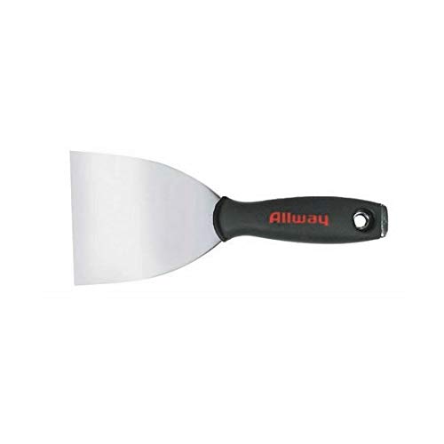 ALLWAY TOOLS DSX4F 4-Inch Flexible Soft Grip Tape Knife with Hammer End - Carbon Steel Blade (Pack of 20) - Perfect for Drywall, Flooring, and Construction Projects