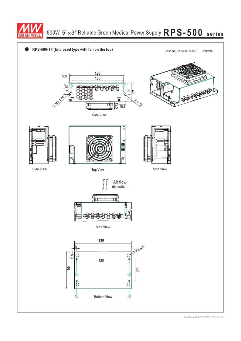 Mean Well RPS-500-24 24V 21A 500W Power Supply - 5