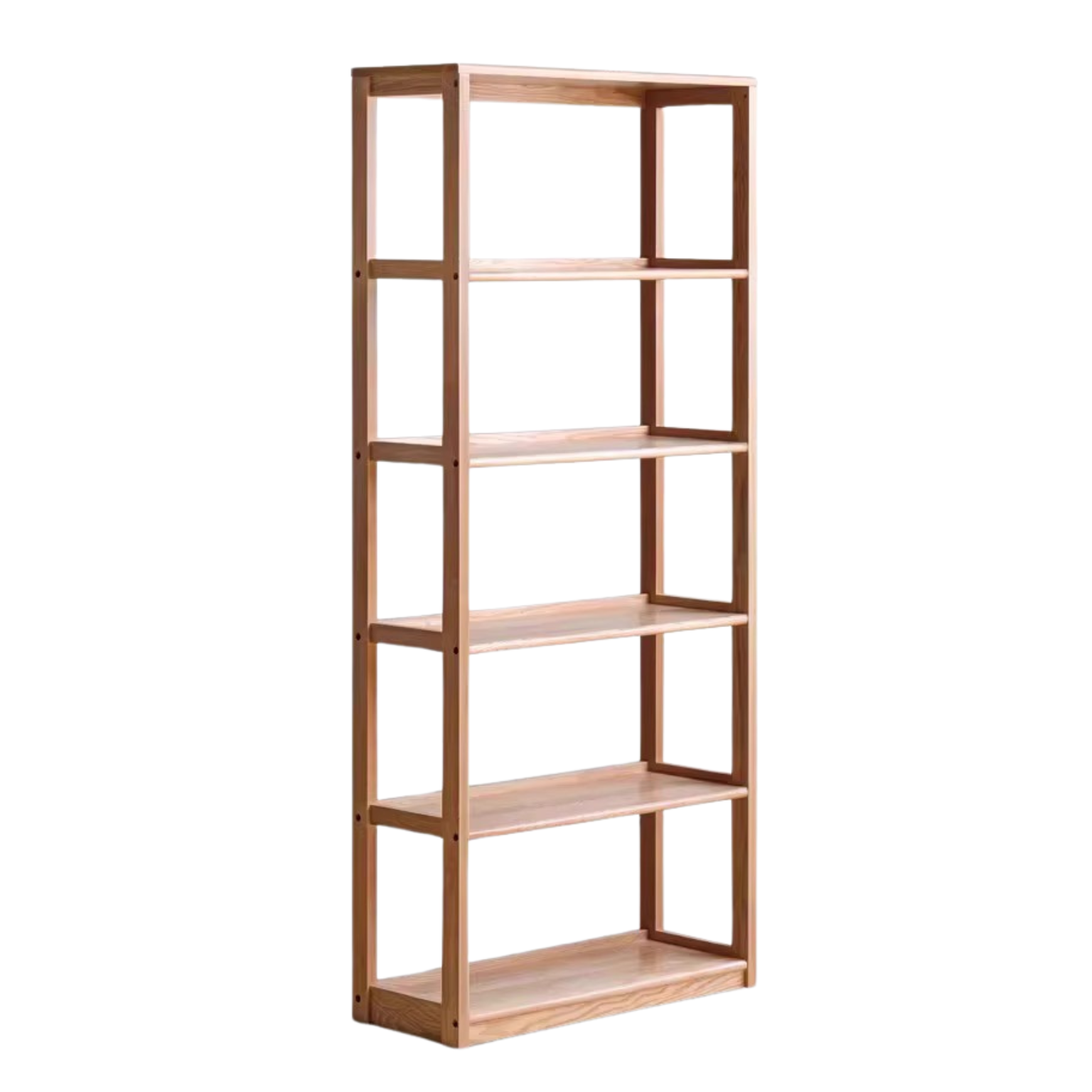 35x13.8x74.8 inch / 89x35x190 сm / Natural Wood Color / Six shelf partitions