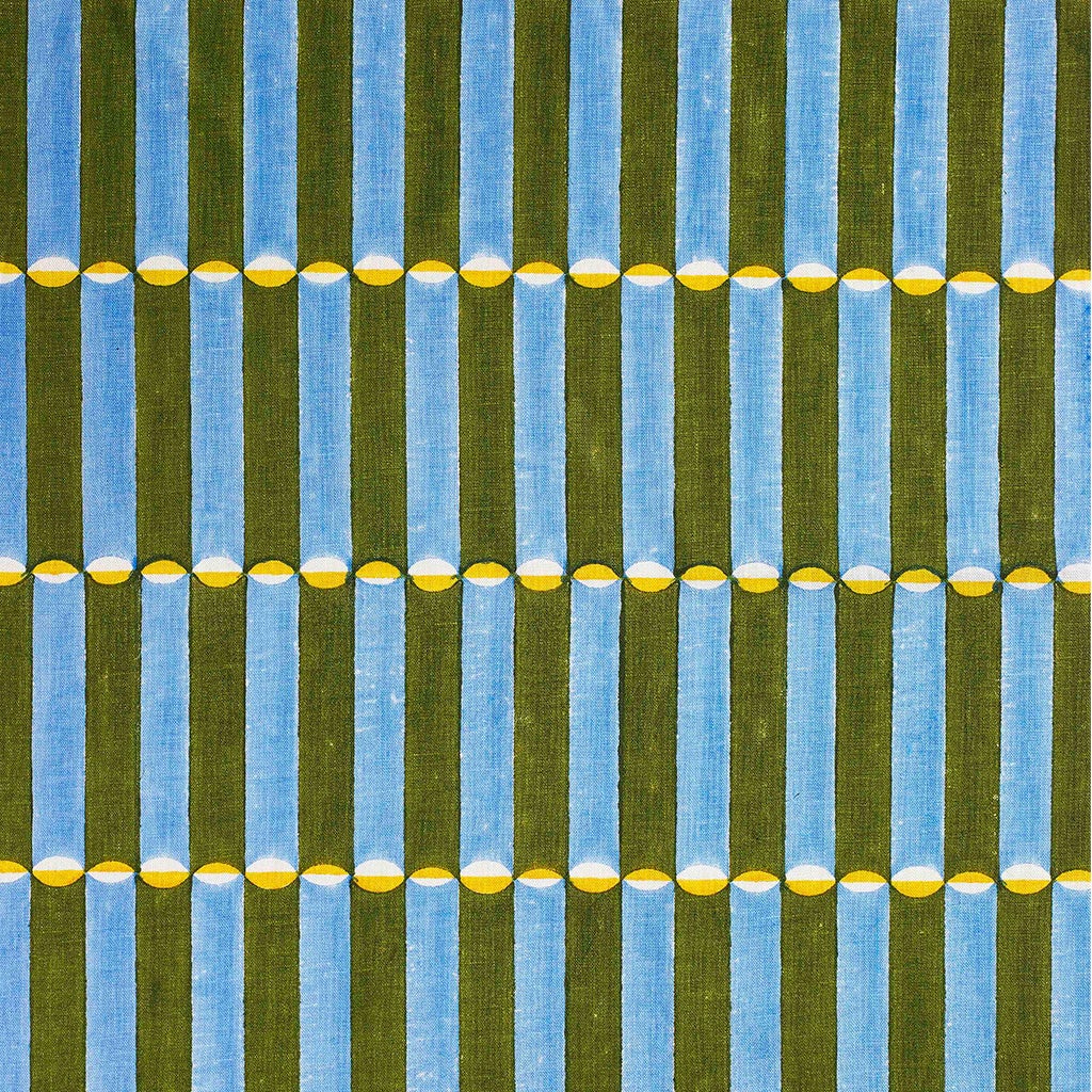 Luna Block Printed Linen Fabric - Khaki Color Sample for DIY Home Decor, Upholstery, and Craft Projects