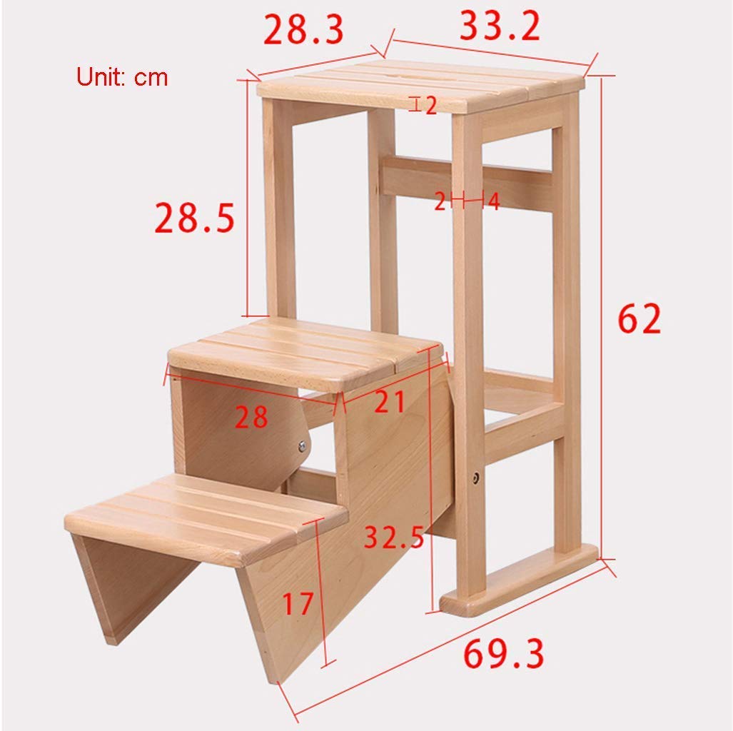 XHALERY Foldable Step Stool for Indoor Use - Portable Climbing Stool, Compact Folding Step Ladder with Seat, Multi-Purpose Shelf Ladder - Perfect for Kitchen, Bathroom, Kids' Room & Home Storage